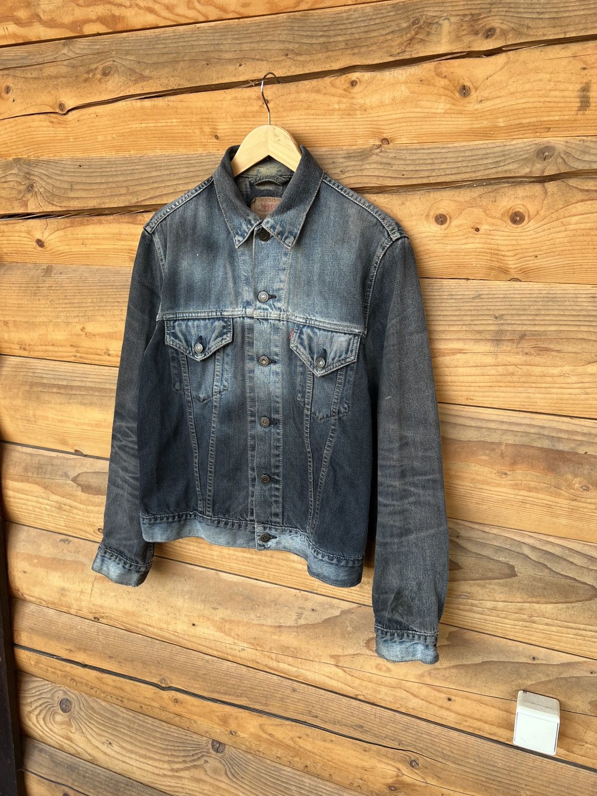Levi's 90S VINTAGE LEVI’S 70500 OILED CREASE TRUCKER DENIM JACKET Size US L / EU 52-54 / 3 - 2 Thumbnail
