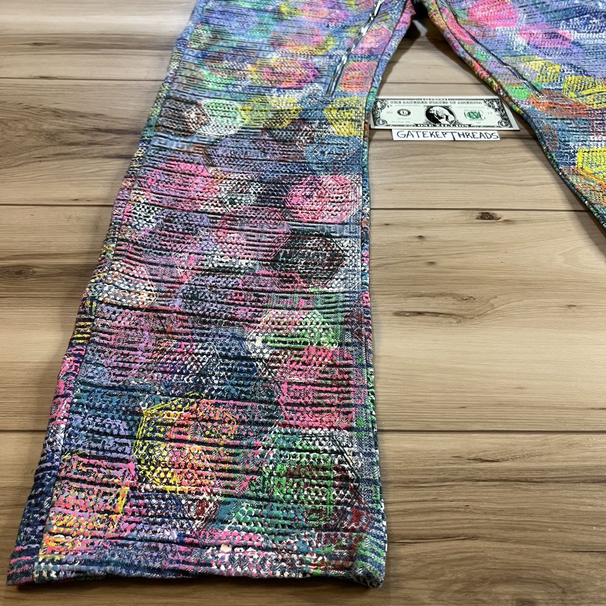 (B).Stroy × Givenchy 4G Monogram Paint Graphic Jeans Size US 33 - 7 Thumbnail