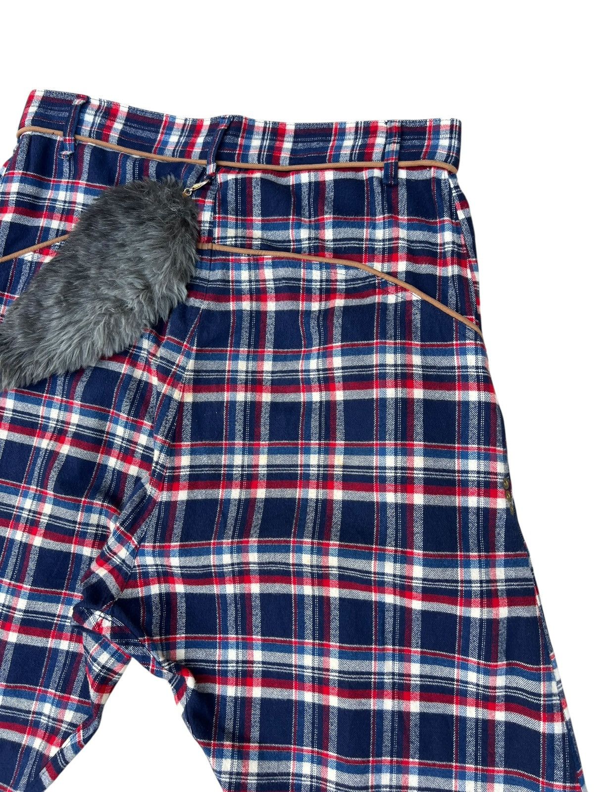 mercibeaucoup Drop Crotch Plaid Tartan Cropped Westerner Pant Size 3 Size US 33 - 19 Thumbnail