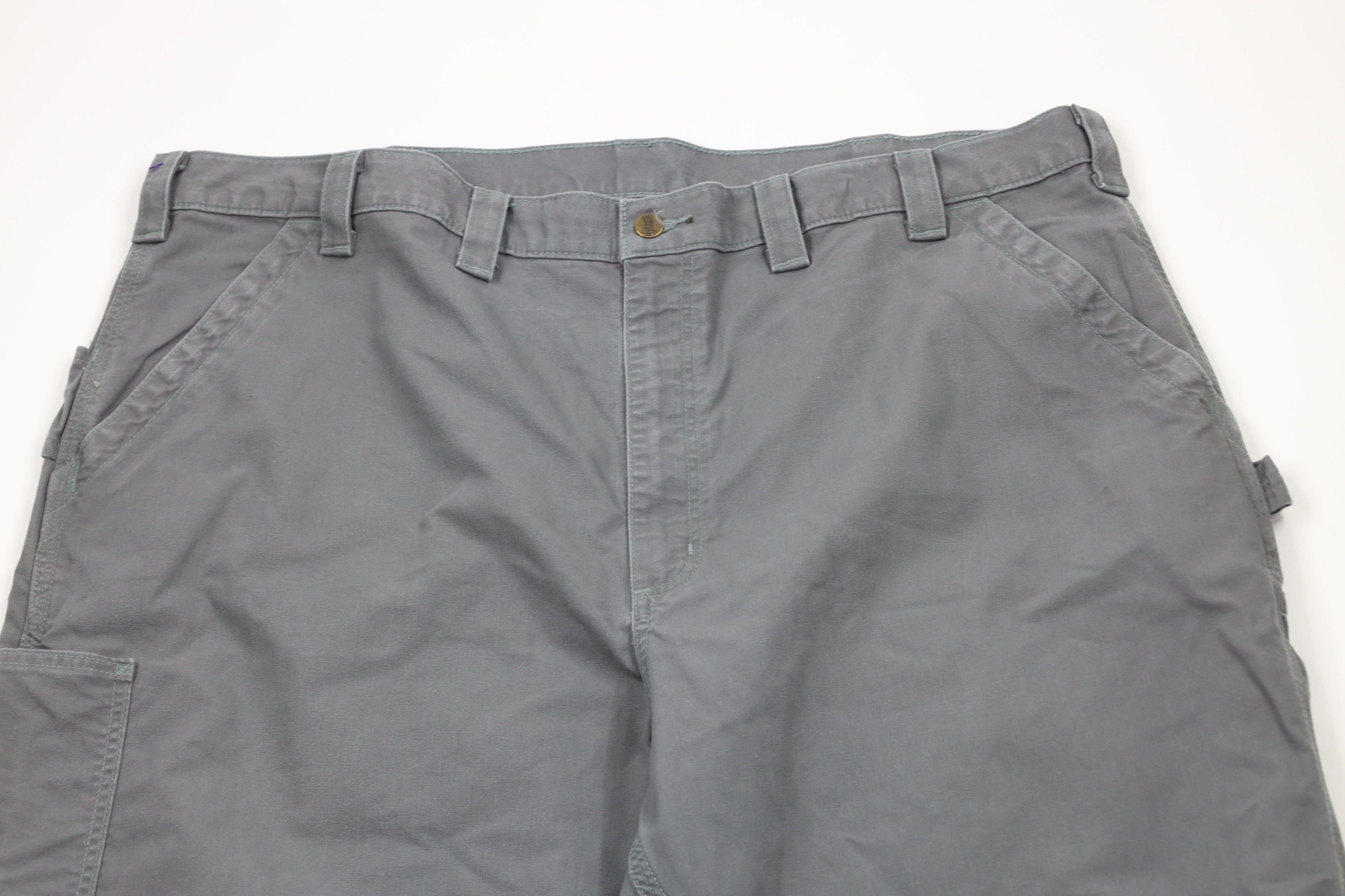 Carhartt × Vintage Vintage Y2K Carhartt Canvas Wide Leg Dungaree Pants Gray Size US 44 / EU 60 - 2 Thumbnail