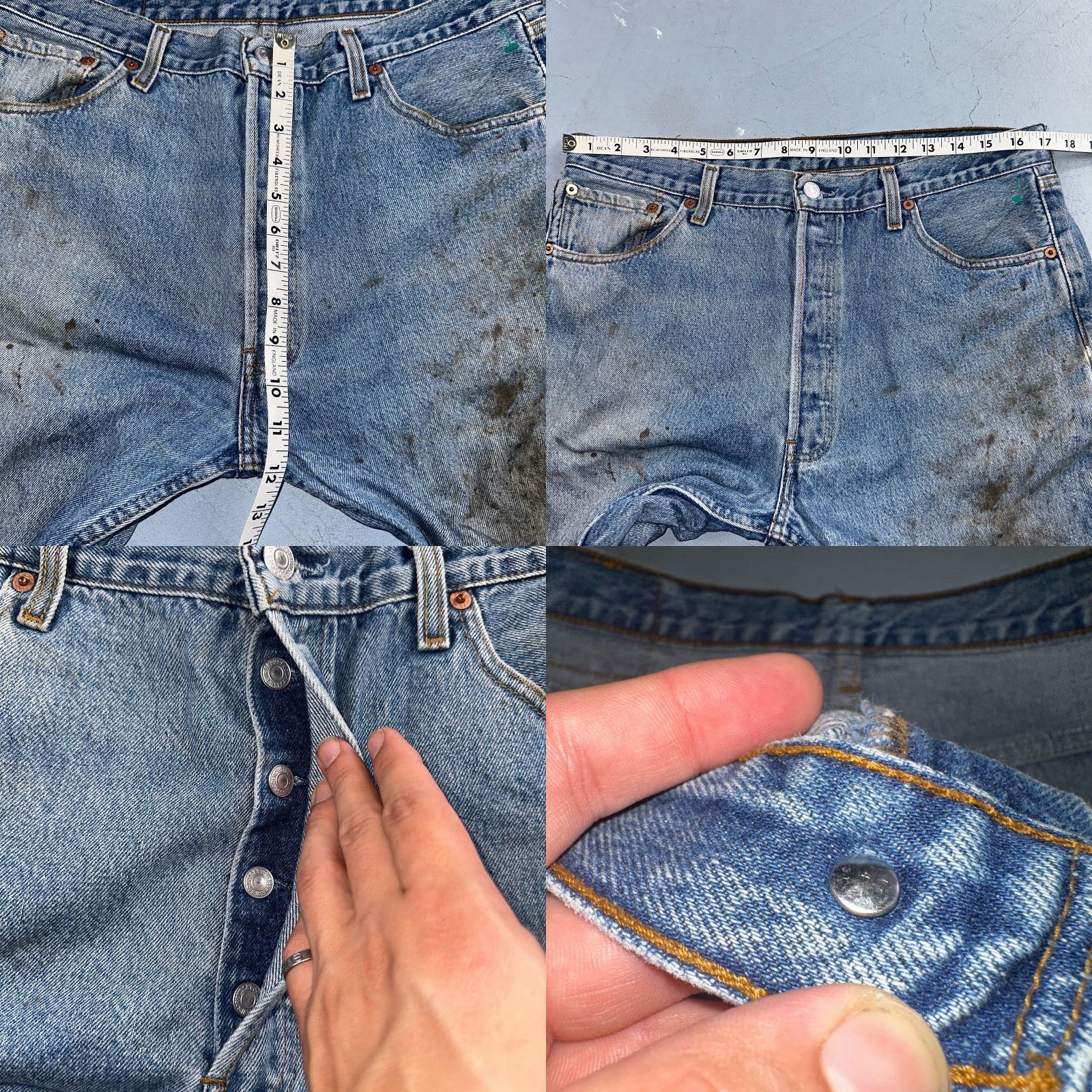 Levi's VINTAGE Levi's 501 Jeans Men 36x36 Straight Leg Blue Light Wash 90s USA Size US 36 / EU 52 - 8 Thumbnail