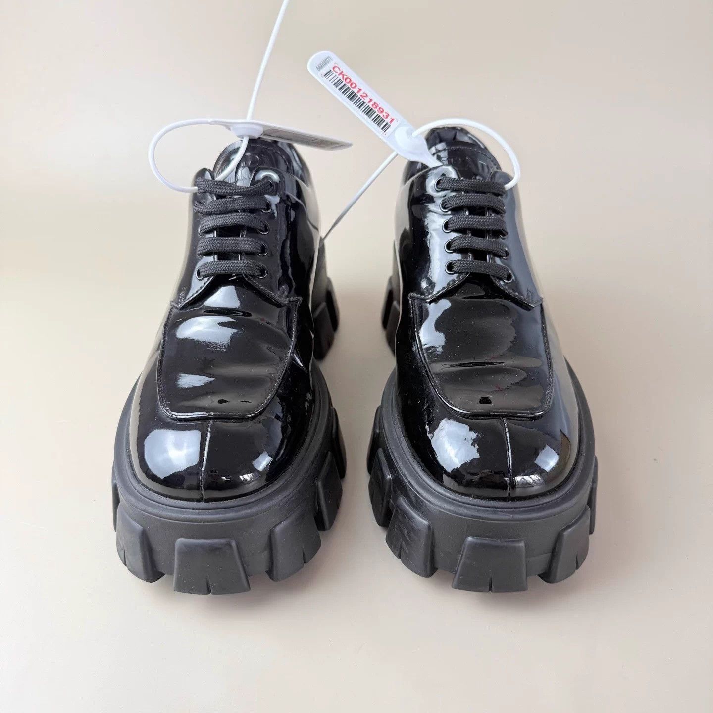 Prada Prada black patent leather platform cleated shoes 38.5 Size US 7.5 / IT 37.5 - 2 Thumbnail