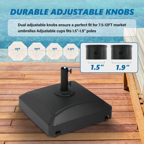 Designer × Homemade 125lb Capacity Fillable Mobile Patio Umbrella Base Heavy Dut Size US L / EU 52-54 / 3 - 5 Thumbnail