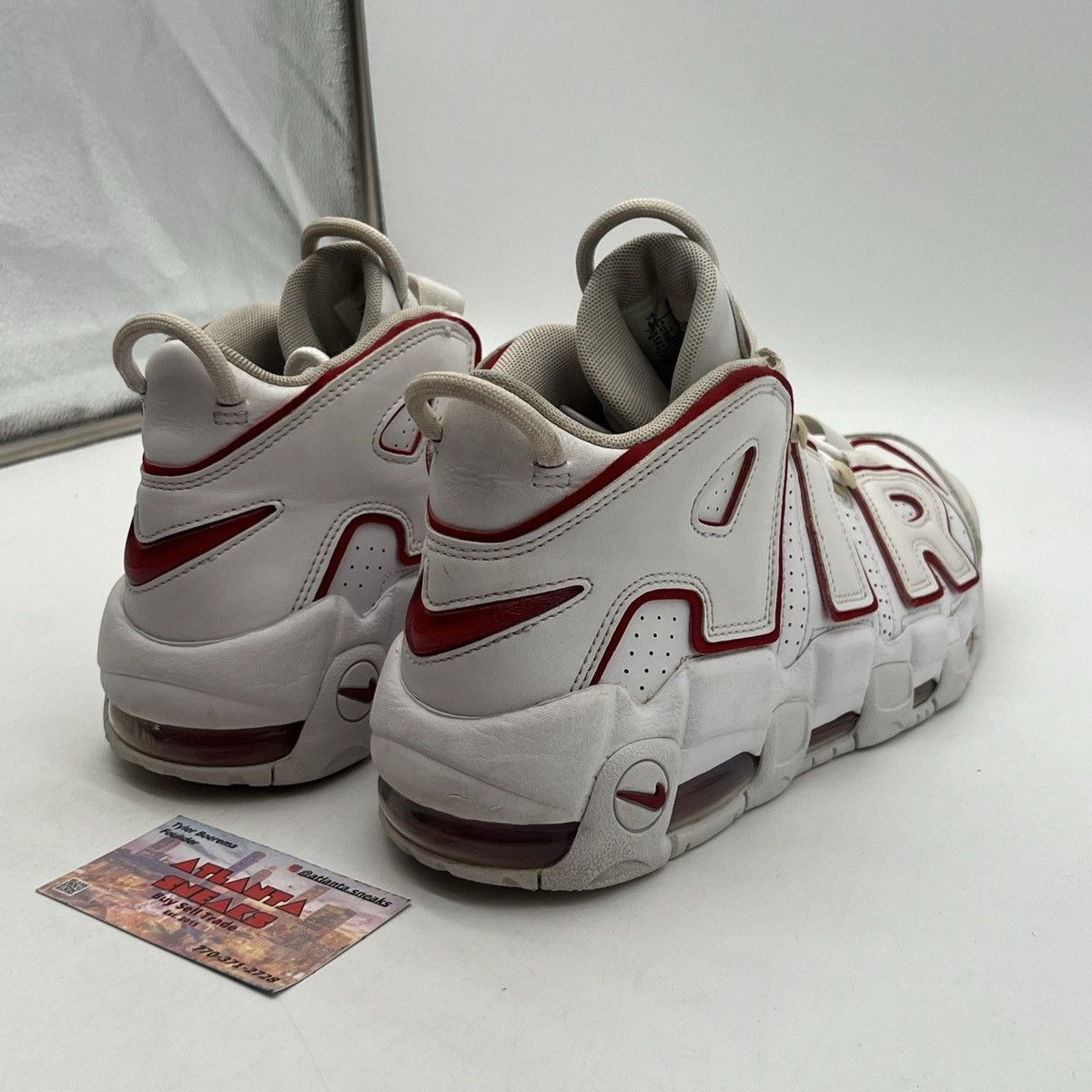 Nike Air uptempo white varsity red Size US 8.5 / EU 41-42 - 5 Thumbnail
