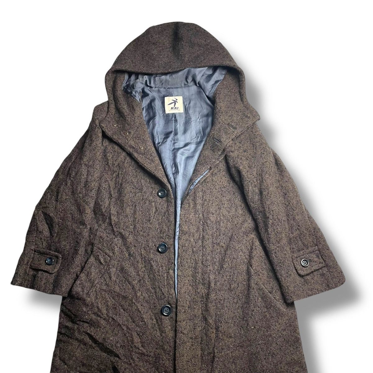 Issey Miyake 🇯🇵 VINTAGE HAI SPORTING GEAR WOOL LONG COAT JACKET Size US M / EU 48-50 / 2 - 6 Thumbnail