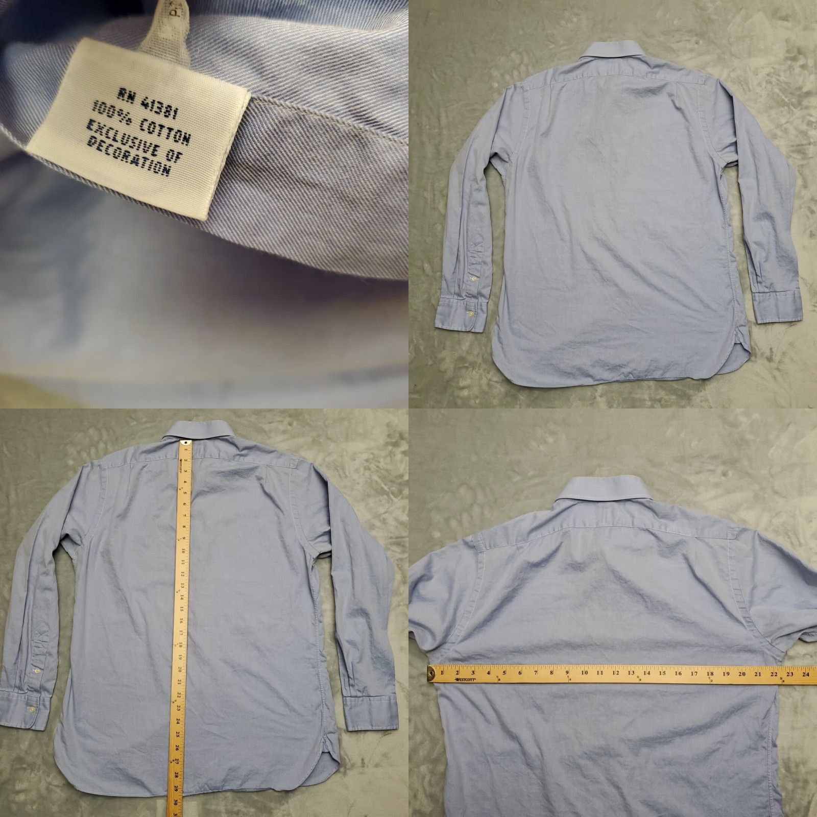 Polo Ralph Lauren Polo Ralph Lauren Shirt Mens 16 Blue Long Sleeve 100% Cotton Dress Casual Button-Up Size US L / EU 52-54 / 3 - 8 Thumbnail