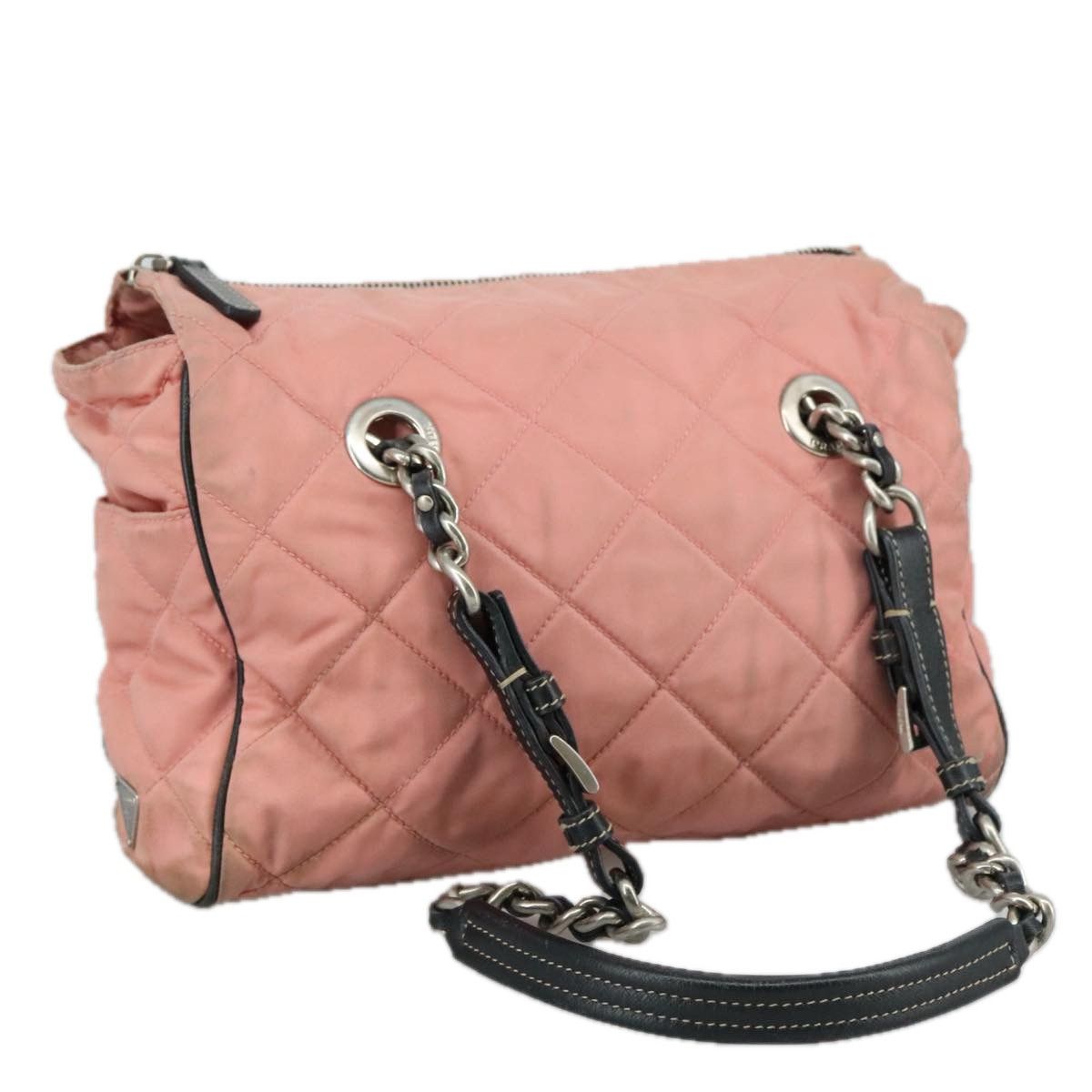Re-Nylon Pink Canvas Shoulder Bag (Pre-Owned)