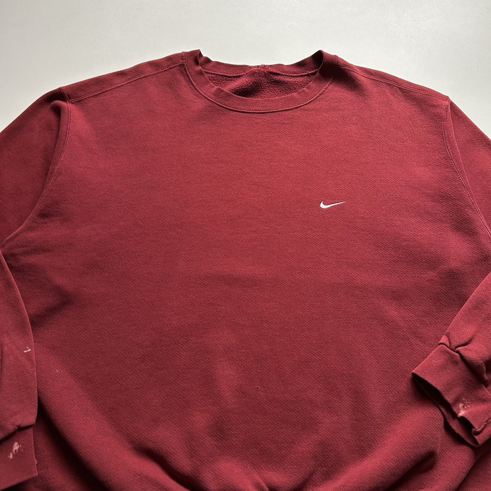 Nike Vintage 90s Nike Sweatshirt XXL Burgundy Red Swoosh Crewneck Size US XXL / EU 58 / 5 - 2 Thumbnail