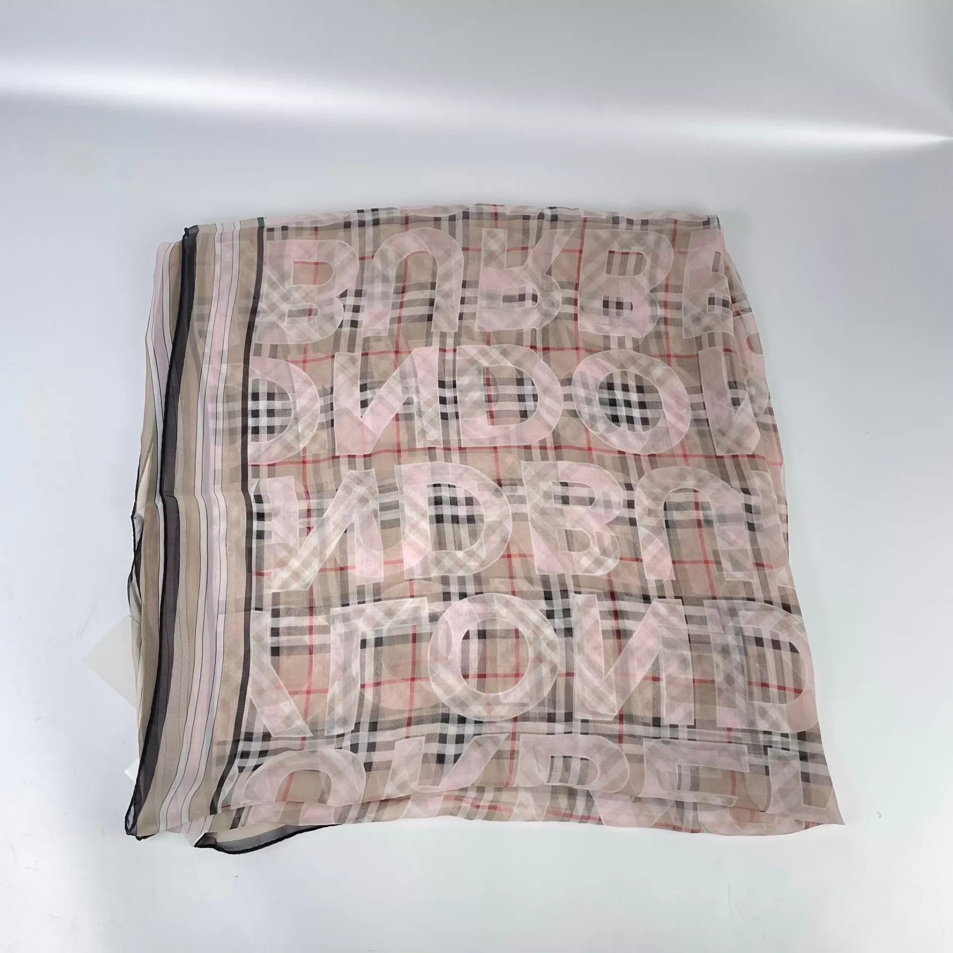 Burberry Burberry Silk Scarf Allover TB Logo Print 100x200 Size ONE SIZE - 3 Thumbnail
