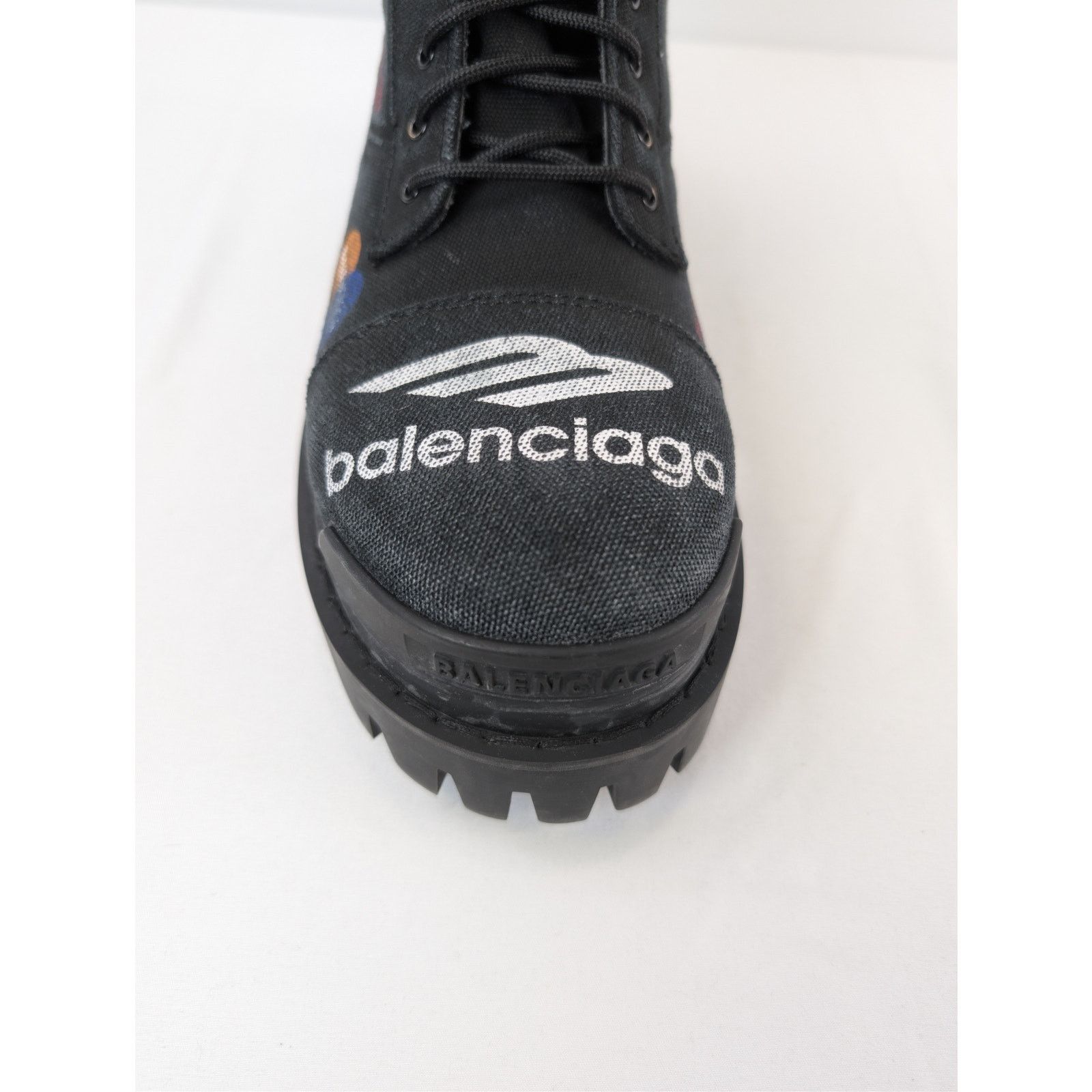 Balenciaga o1rshd1 Combat Strike L20 Cotton Canvas/Print Boot in Black Size US 10 / EU 43 - 14 Thumbnail