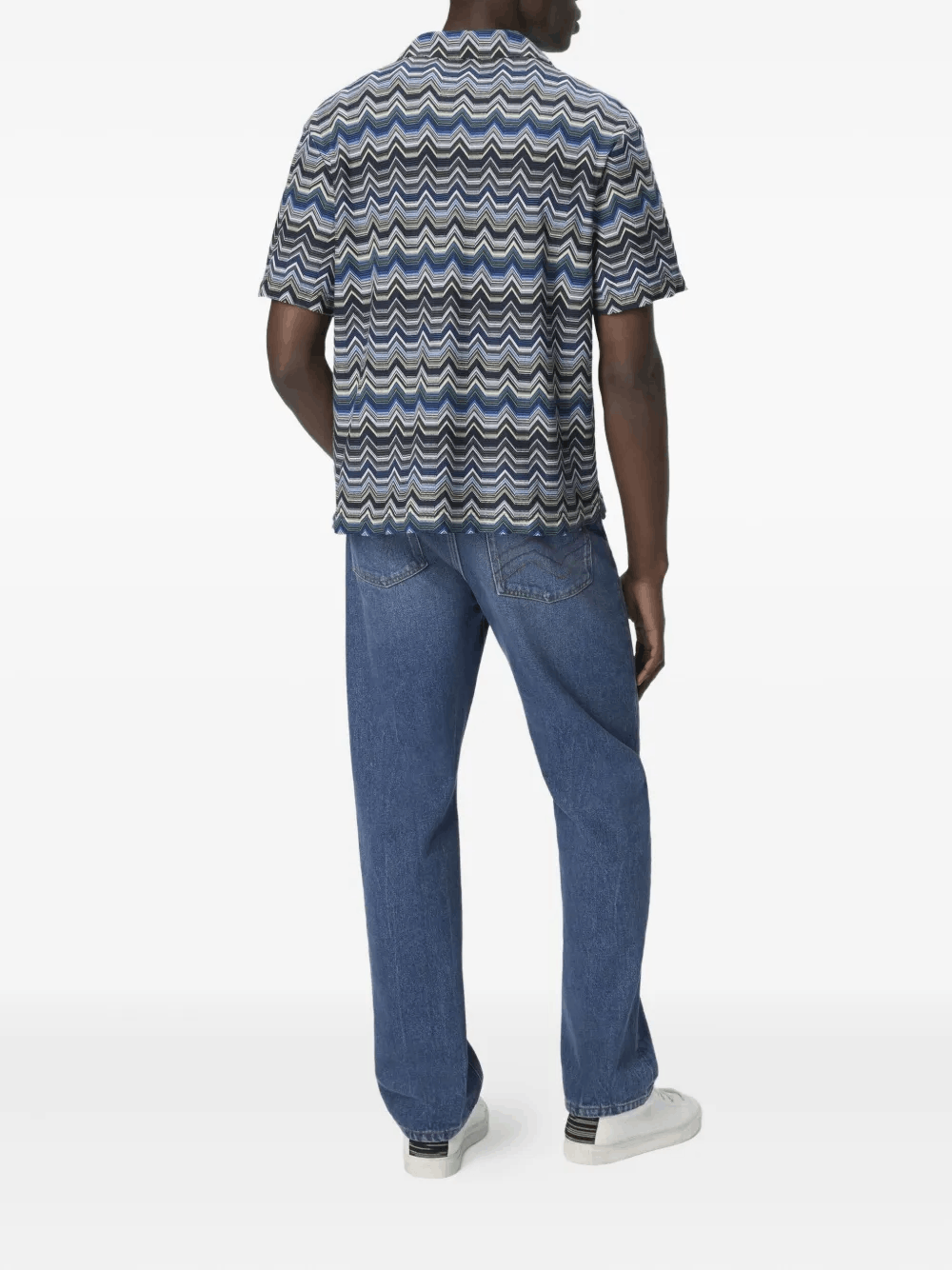 Other Men’s Zig-Zag Print Short-Sleeved Shirt in Blue Size US XL / EU 56 / 4 - 4 Thumbnail
