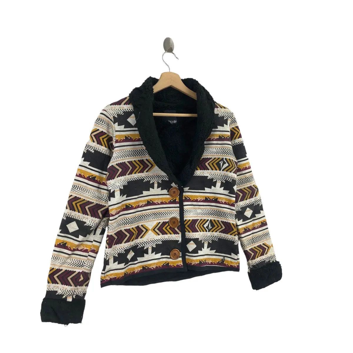 Volcom VOLCOM SURF SKATE Navajo Aztec Deep Pile Fleece Jacket Size S / US 4 / IT 40 - 3 Thumbnail