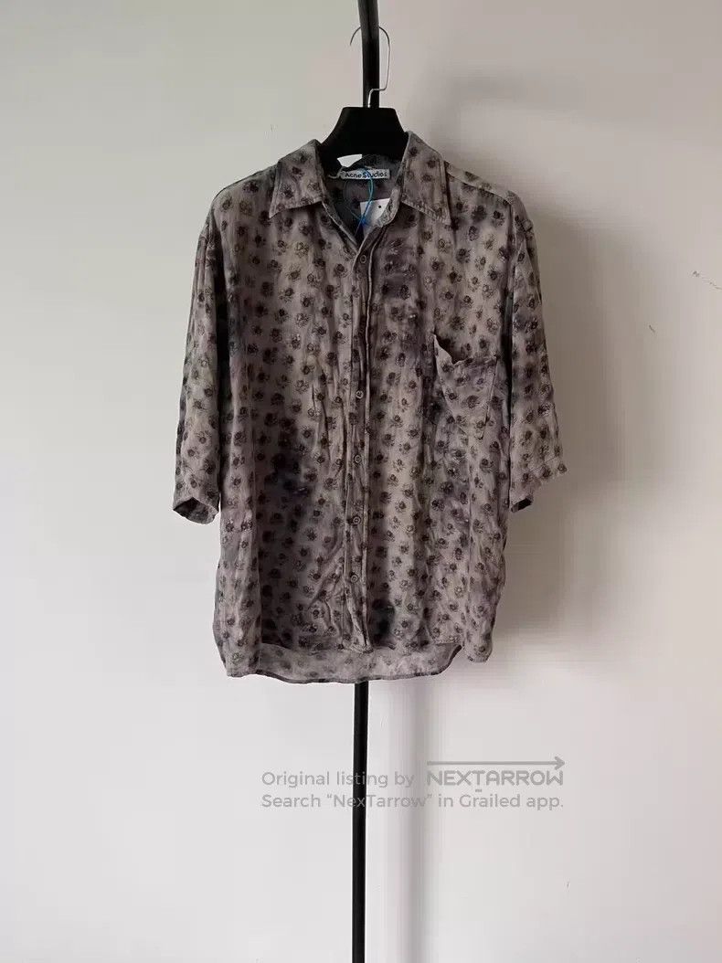 Acne Studios Acne Studios Daisy Printed Single Button Collar Shirt, Gre Size US S / EU 44-46 / 1 - 1 Thumbnail