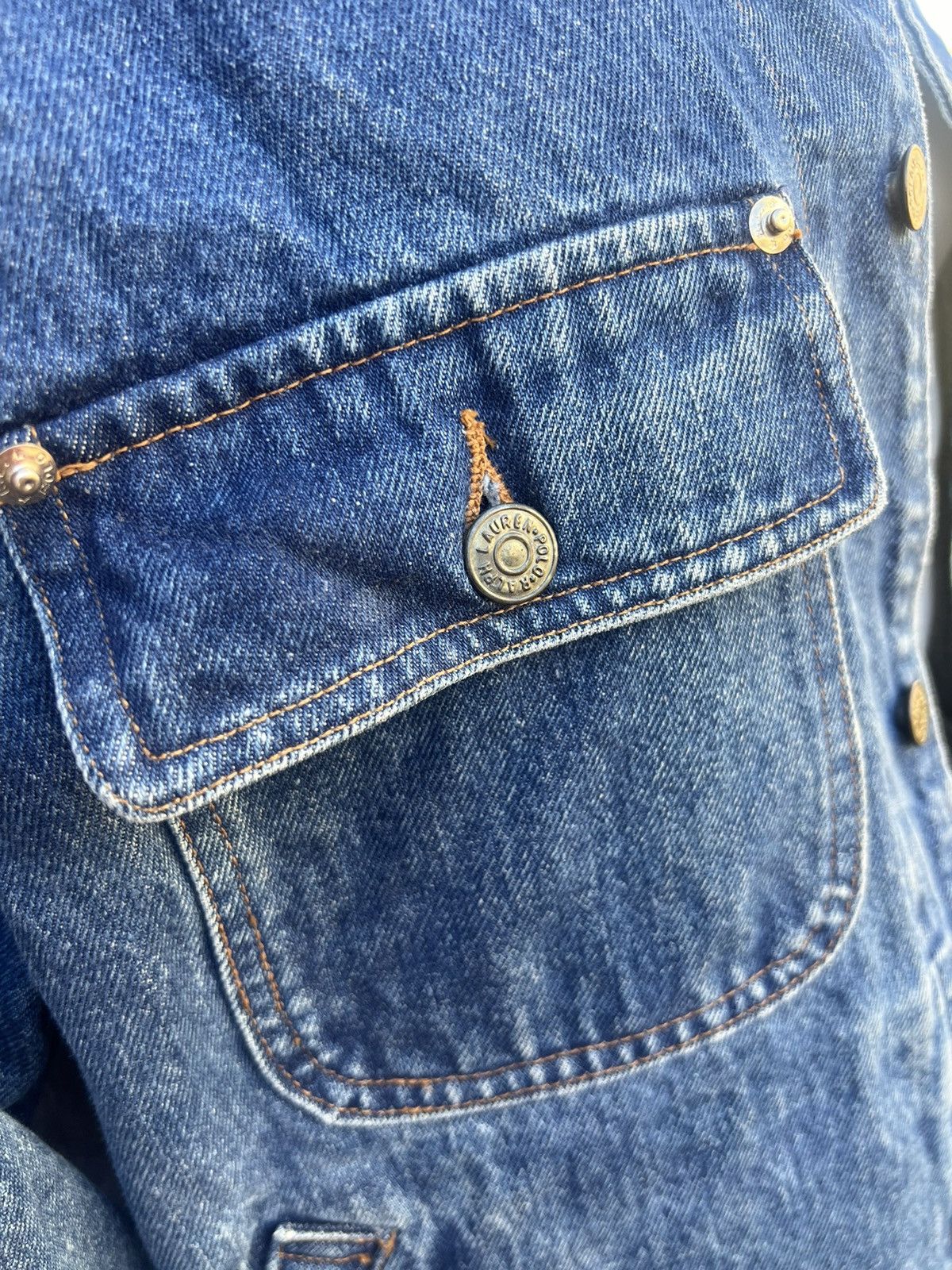Polo Ralph Lauren Vintage 90s Polo RL Dungarees USA Trucker Jean Jacket XL Size US XL / EU 56 / 4 - 11 Thumbnail