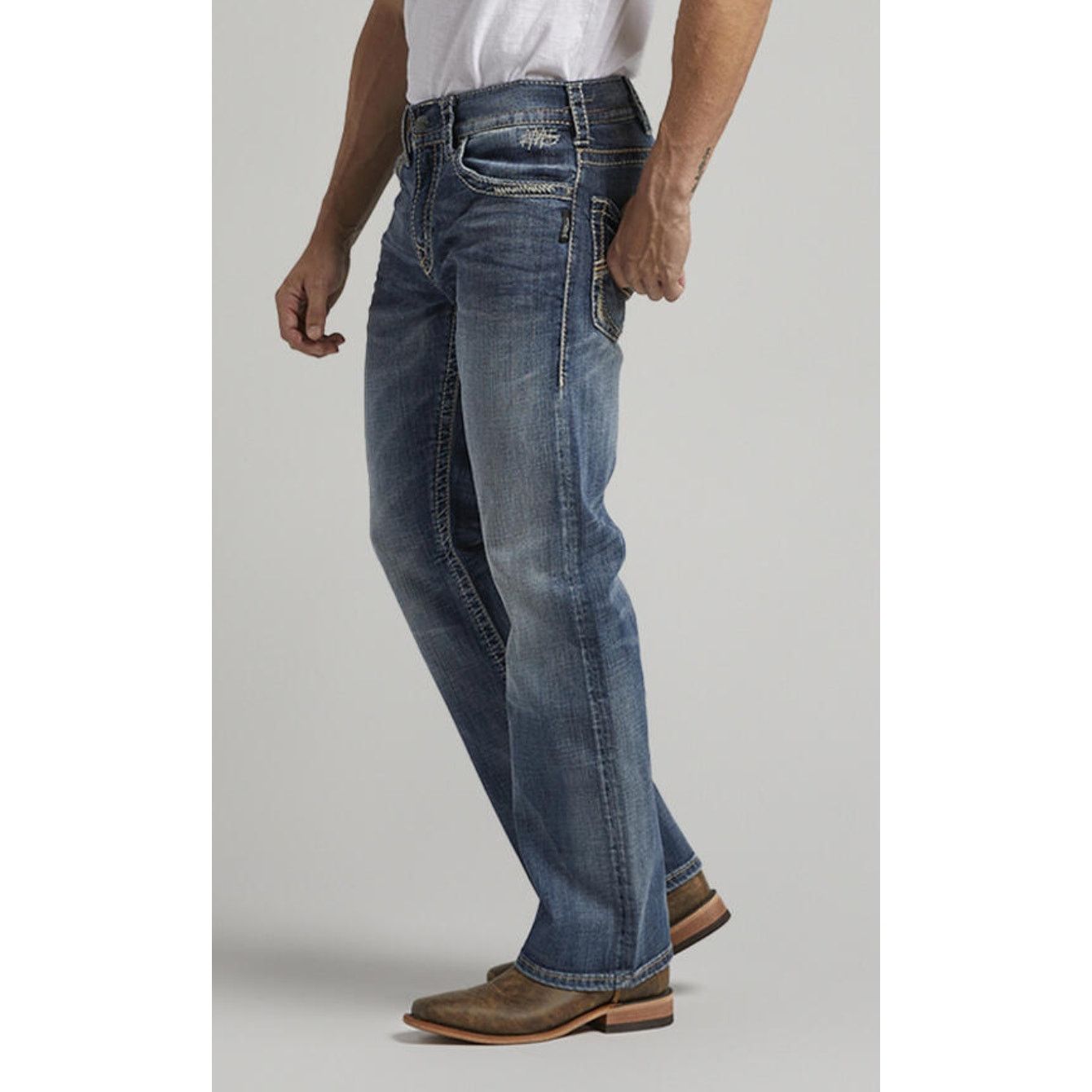 Silver Jeans Co. Silver Jeans Co. Zac Relaxed Fit Straight Leg Jeans Size US 36 / EU 52 - 3 Thumbnail