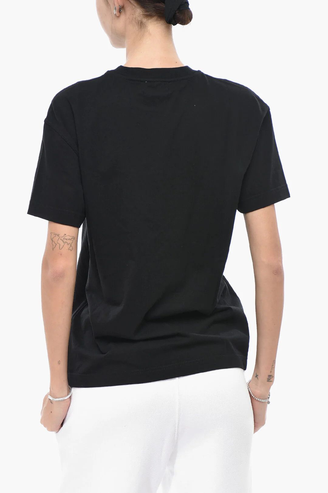 Off-White og1mm0426 Cotton Crewneck T-Shirt in Black Size XS / US 0-2 / IT 36-38 - 2 Thumbnail