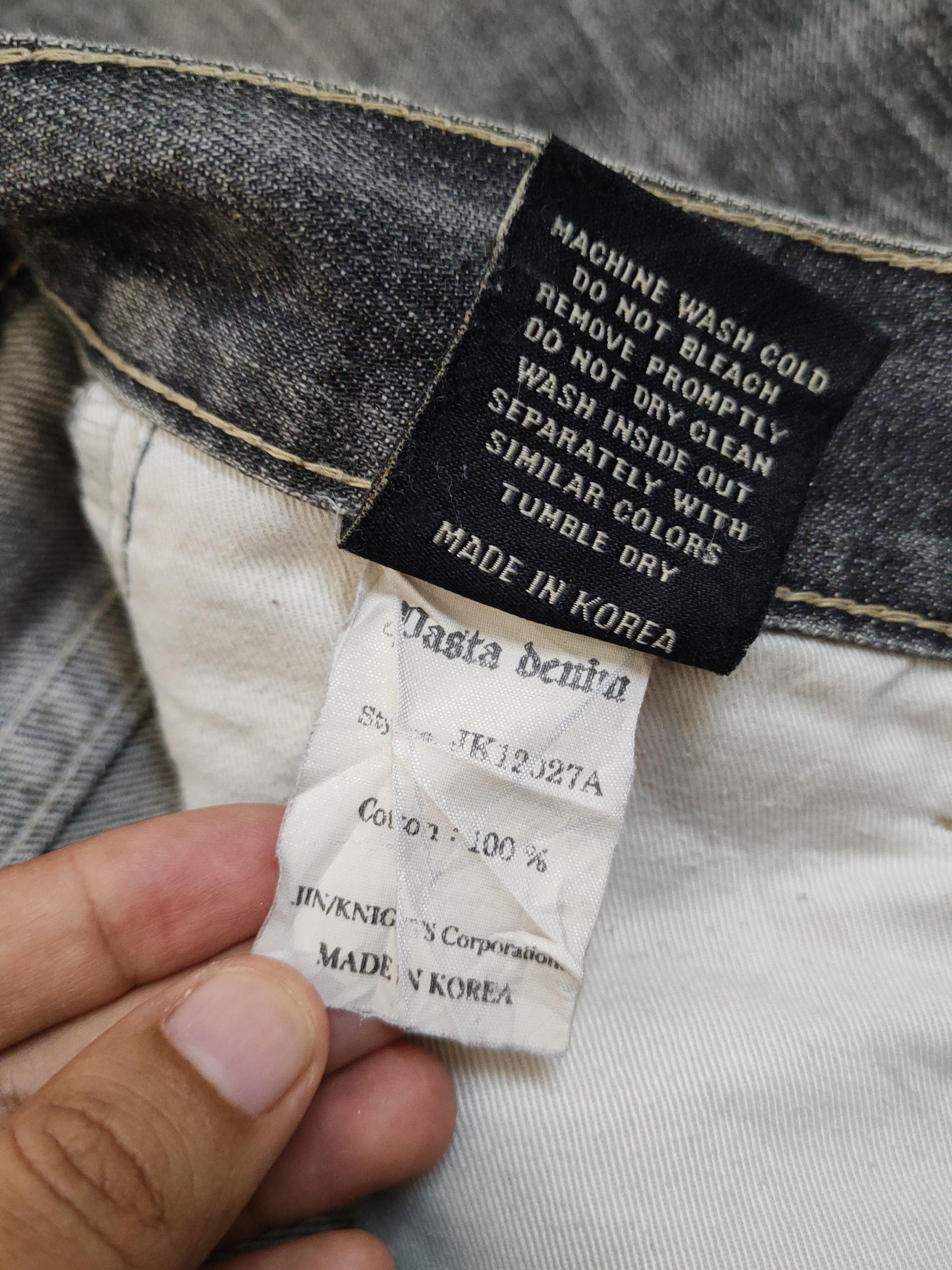 Japanese Brand Pasta Denim Black Distressed Ripped Jeans #W1415 Size US 31 - 19 Thumbnail