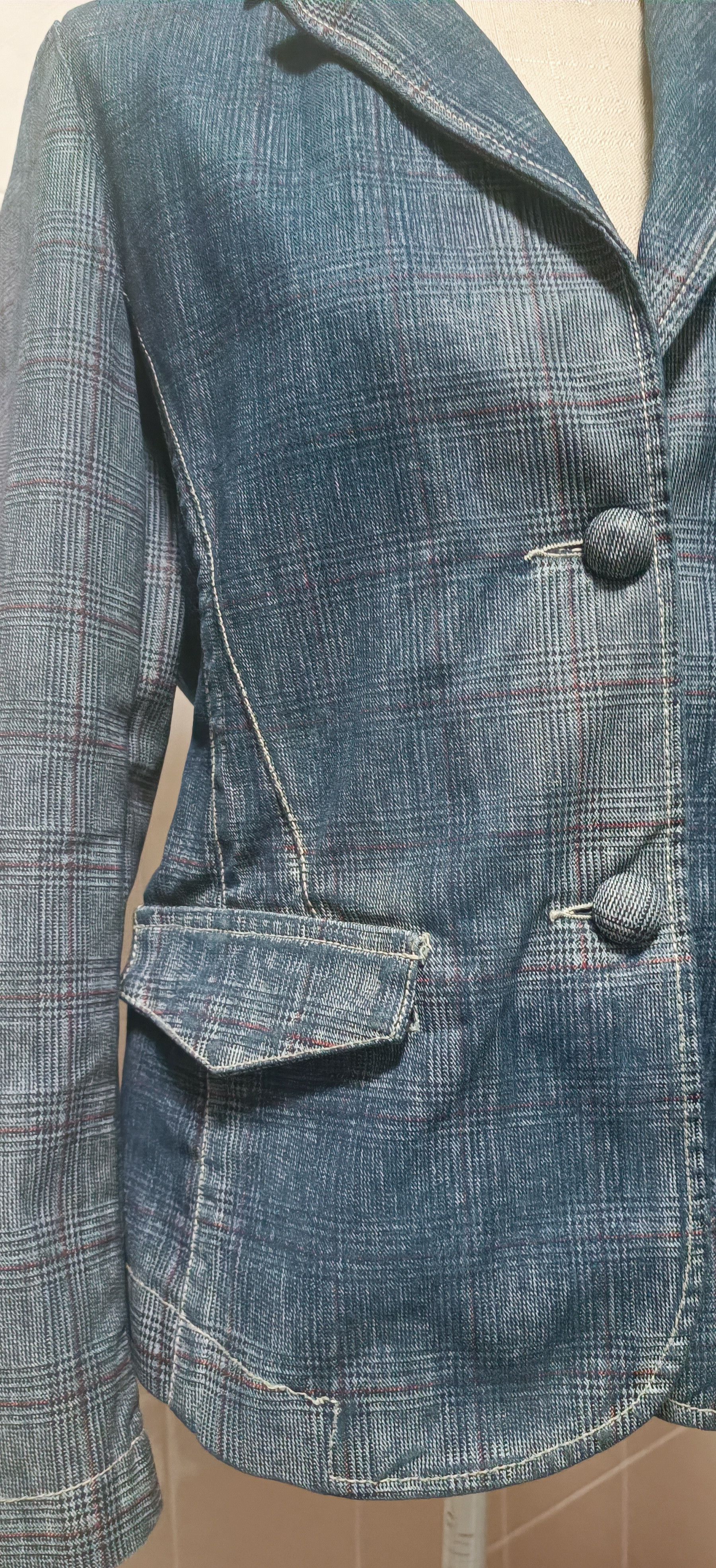 Jean Paul Gaultier Blue denim jacket with tartan print Size L / US 10 / IT 46 - 7 Thumbnail