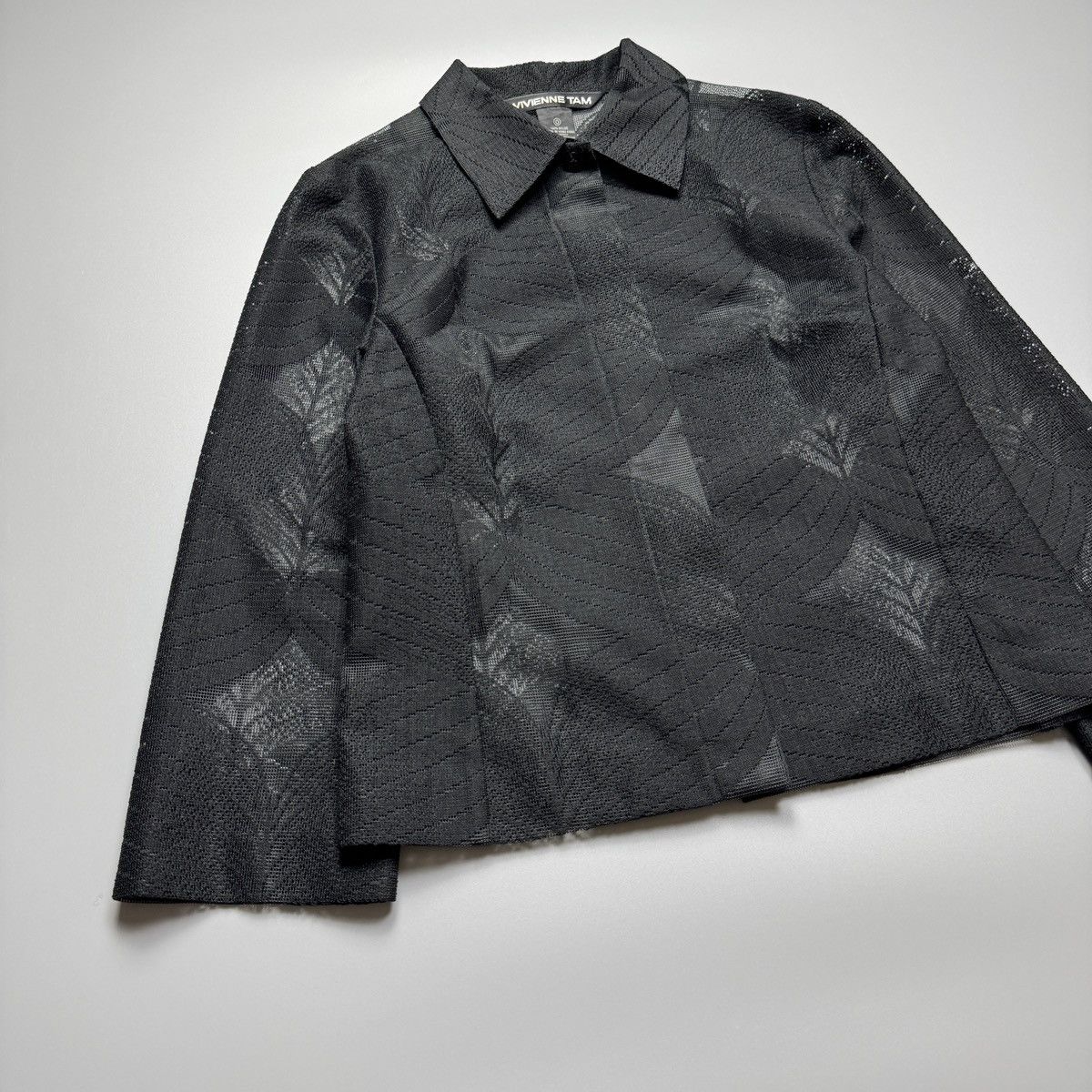 Vivienne Tam Vivienne Tam - Black See Through Leaf Design - Longsleeve Size XS / US 0-2 / IT 36-38 - 3 Thumbnail
