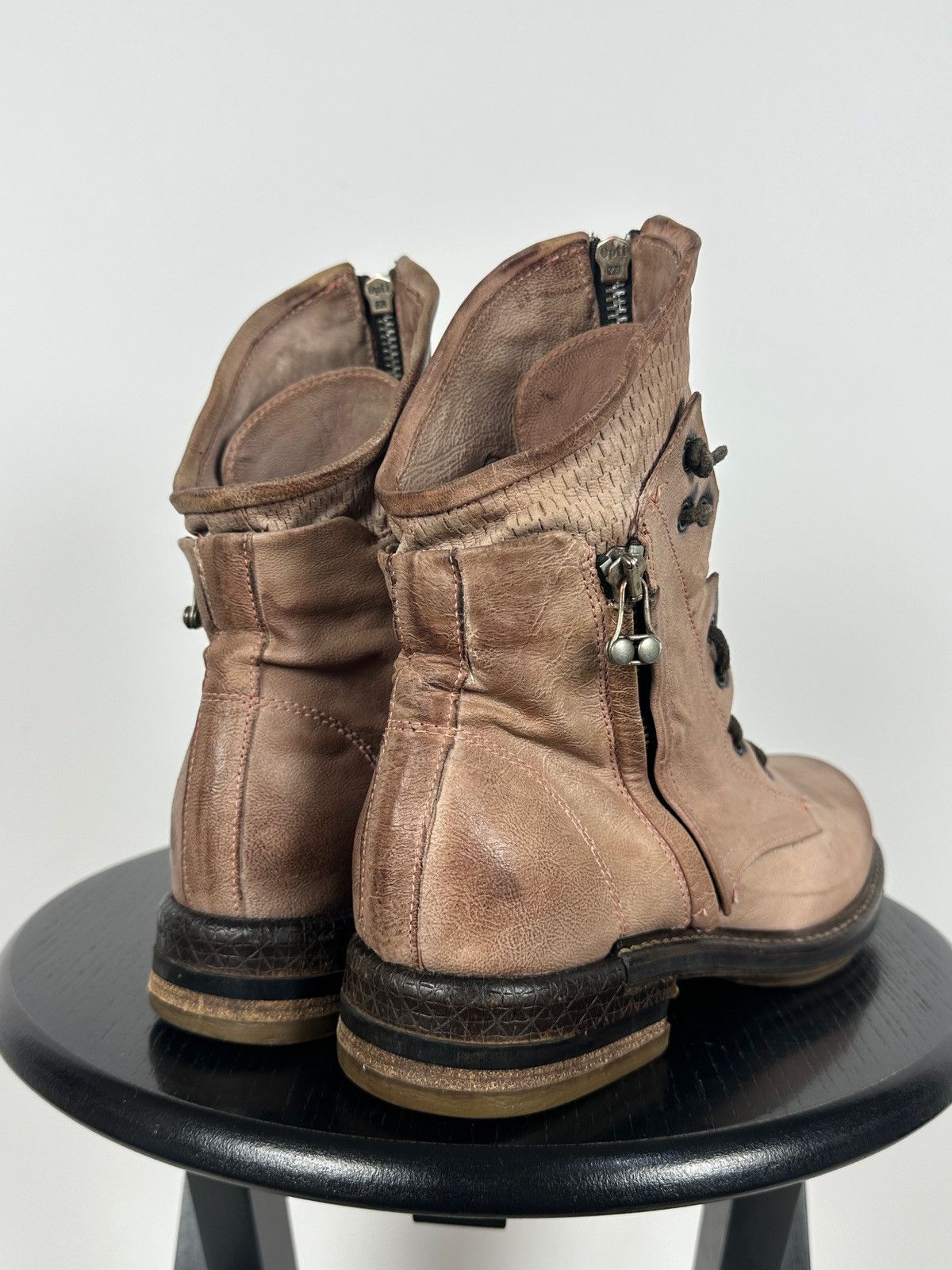 A.S.98 A.S.98. Airstep Leather Front Zip Biker Combat Ankle Boots Size US 10 / IT 40 - 6 Thumbnail