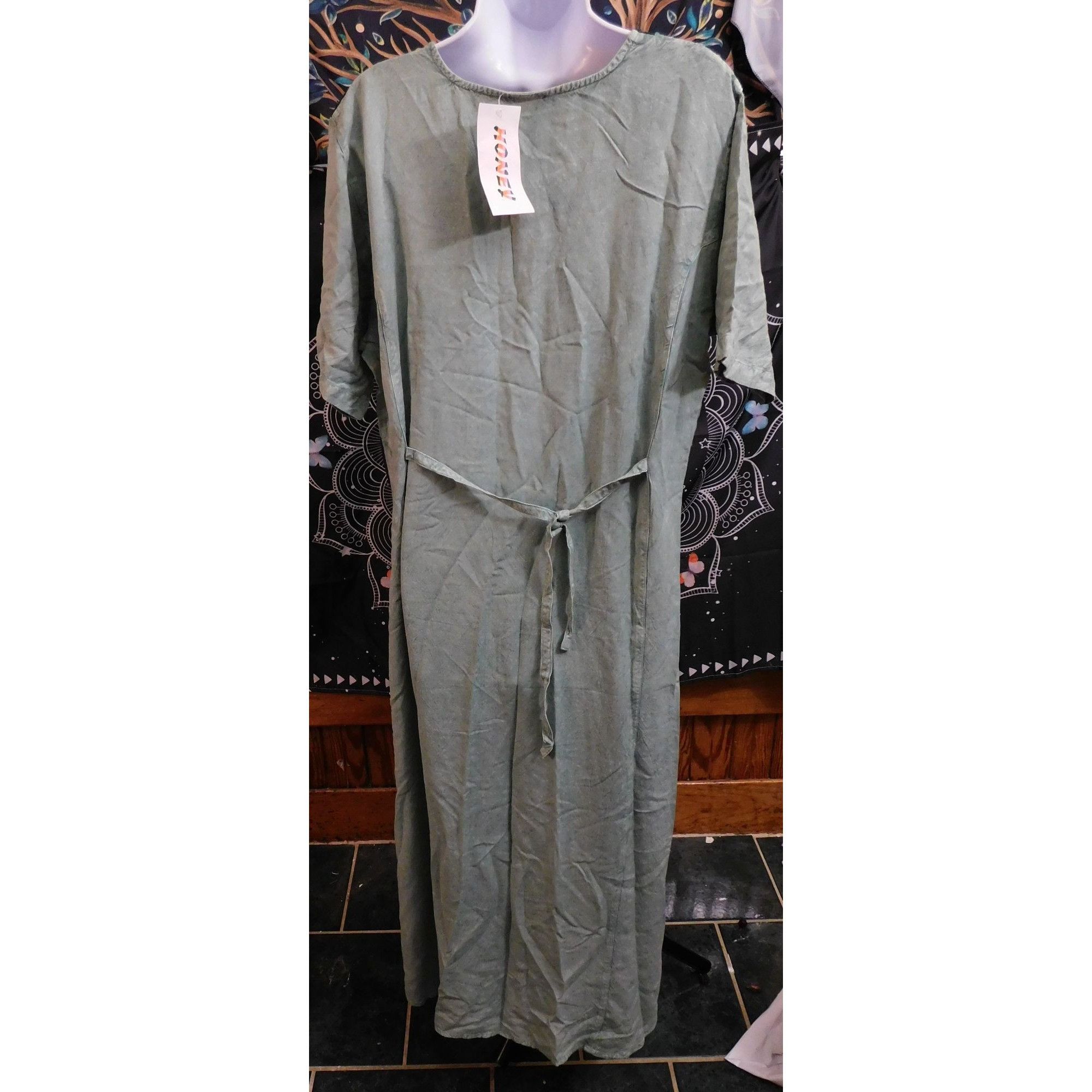Other Honey Brand Green And Black Floral Dress Size ONE SIZE - 2 Thumbnail