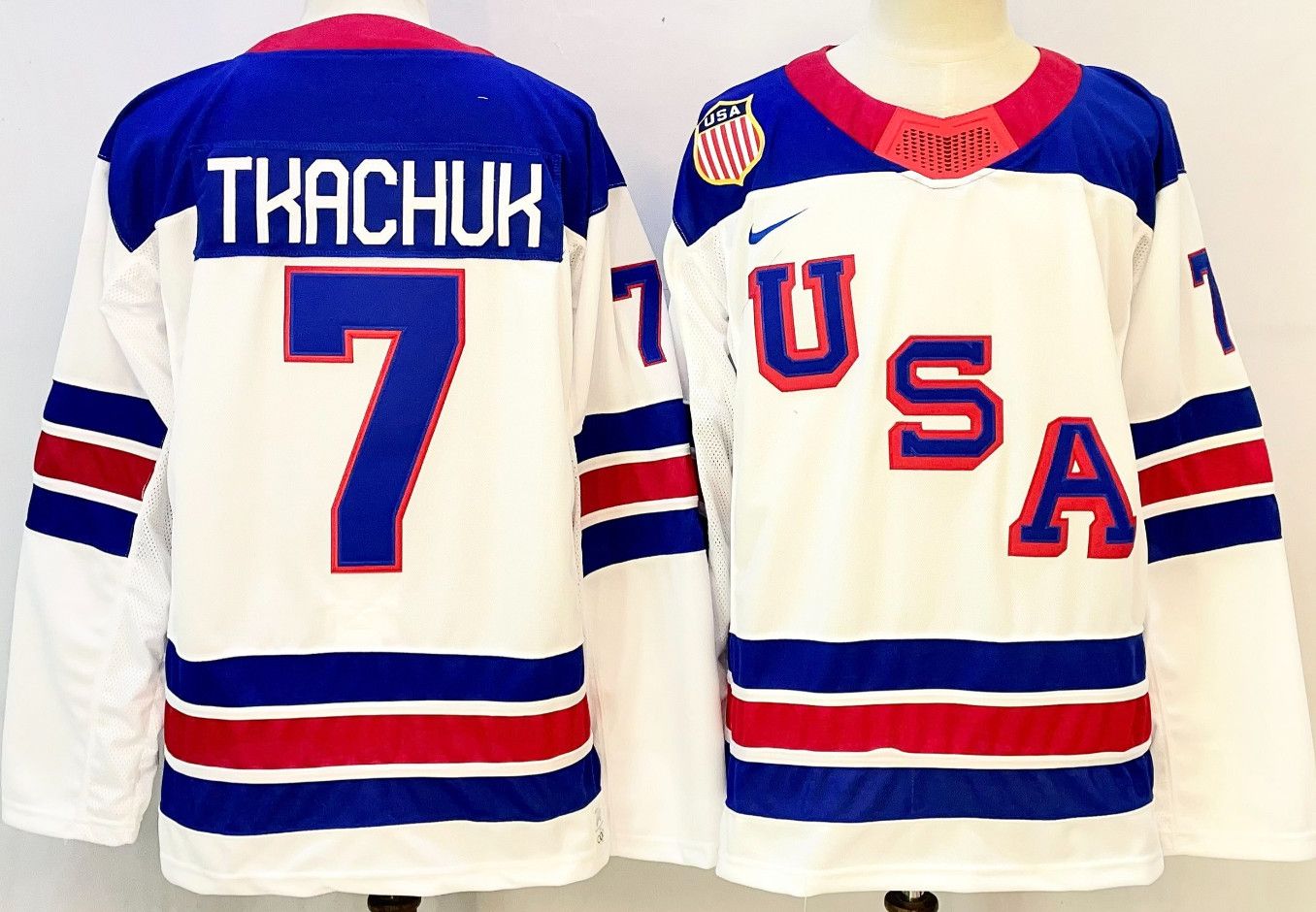 Other Men's USA Hockey #7 TKACHUK Jersey White Size US S / EU 44-46 / 1 - 1 Thumbnail