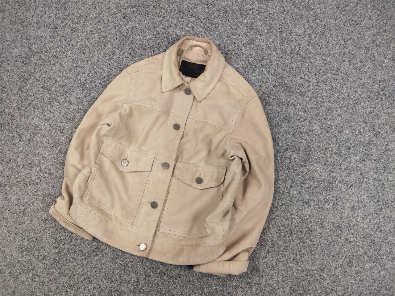 Allsaints Allsaints Sukes Suede Leather Dusty Pink Beige Jacket Size XS / US 0-2 / IT 36-38 - 3 Thumbnail