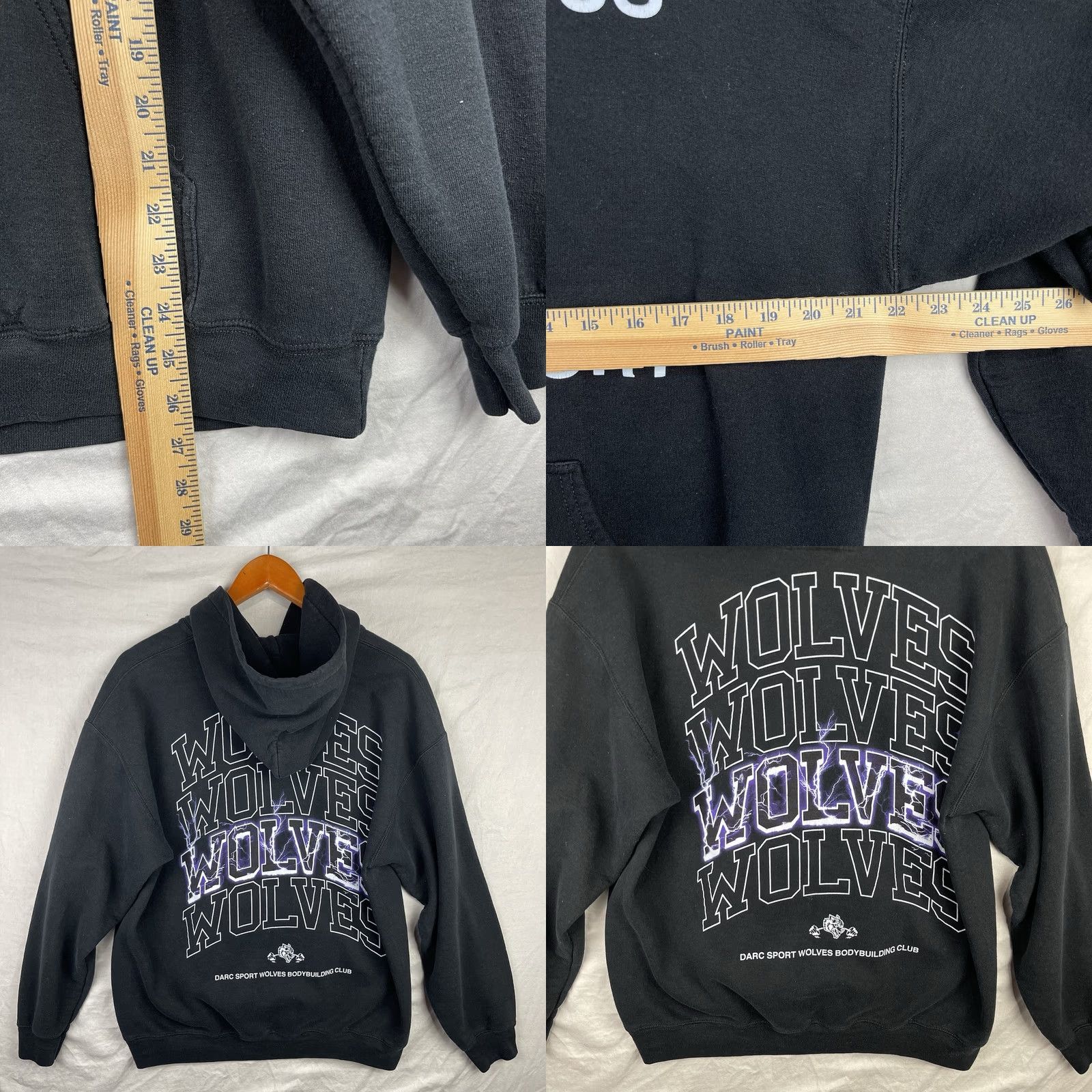 Darc Sport Darc Sport Hoodie Men Medium Fleece Sweatshirt Black Wolves 303 of 1000 Graphic Print Pullover Adult Regular Size US M / EU 48-50 / 2 - 8 Thumbnail