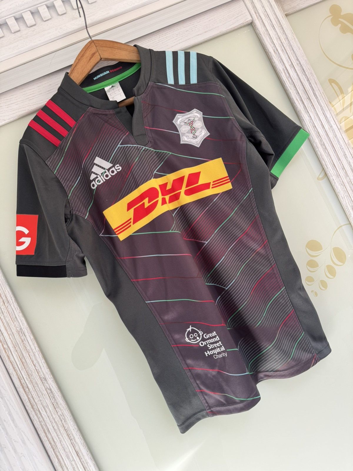 Adidas Harlequins 2016-2017 Rugby Shirt 150th Unniversary Jersey Size US M / EU 48-50 / 2 - 4 Thumbnail