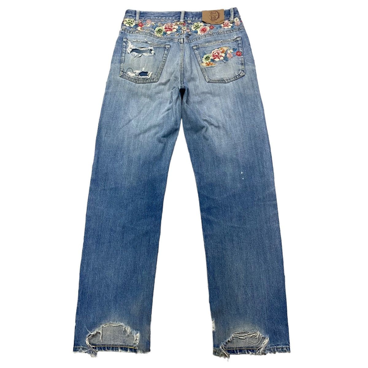 Karakuri Tamashii KARAKURI GENERATION Distressed Denim Embroidery Jeans Size US 32 / EU 48 - 1 Thumbnail