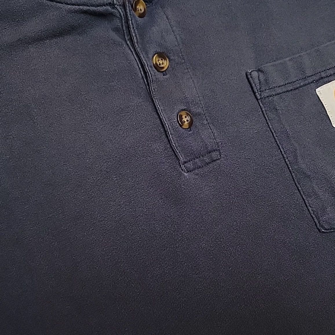 Carhartt VINTAGE Carhartt Shirt Mens LT Navy Henley Loose Fit Crewneck Button Work TEE K84 Size US L / EU 52-54 / 3 - 3 Thumbnail