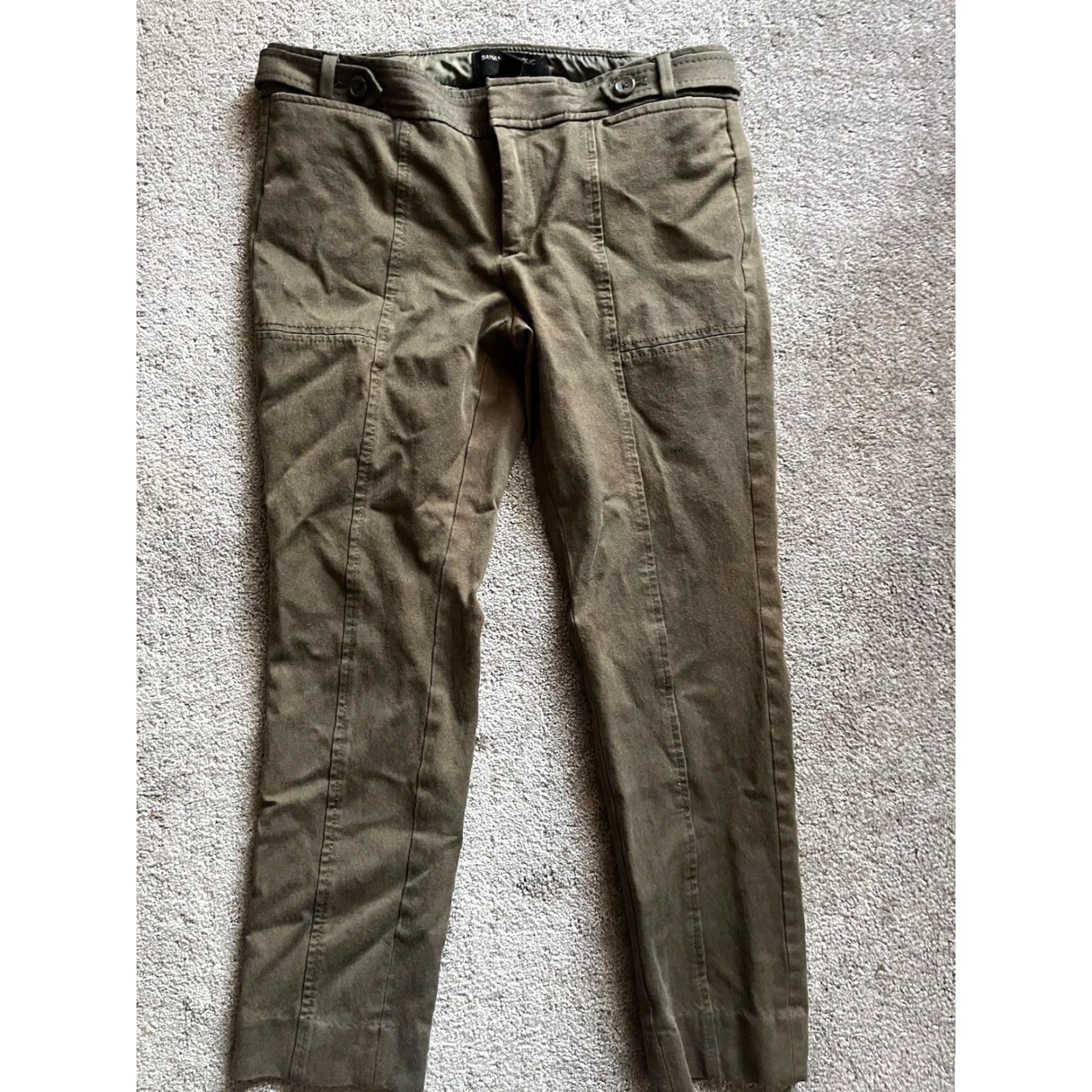 Banana Republic VINTAGE Banana Republic Sloan Slim Fit Green Solid Ankle Pants Womens Petite Size 4P Cropped Slimming Clothing Size 27" / US 4 / IT 40 - 3 Thumbnail