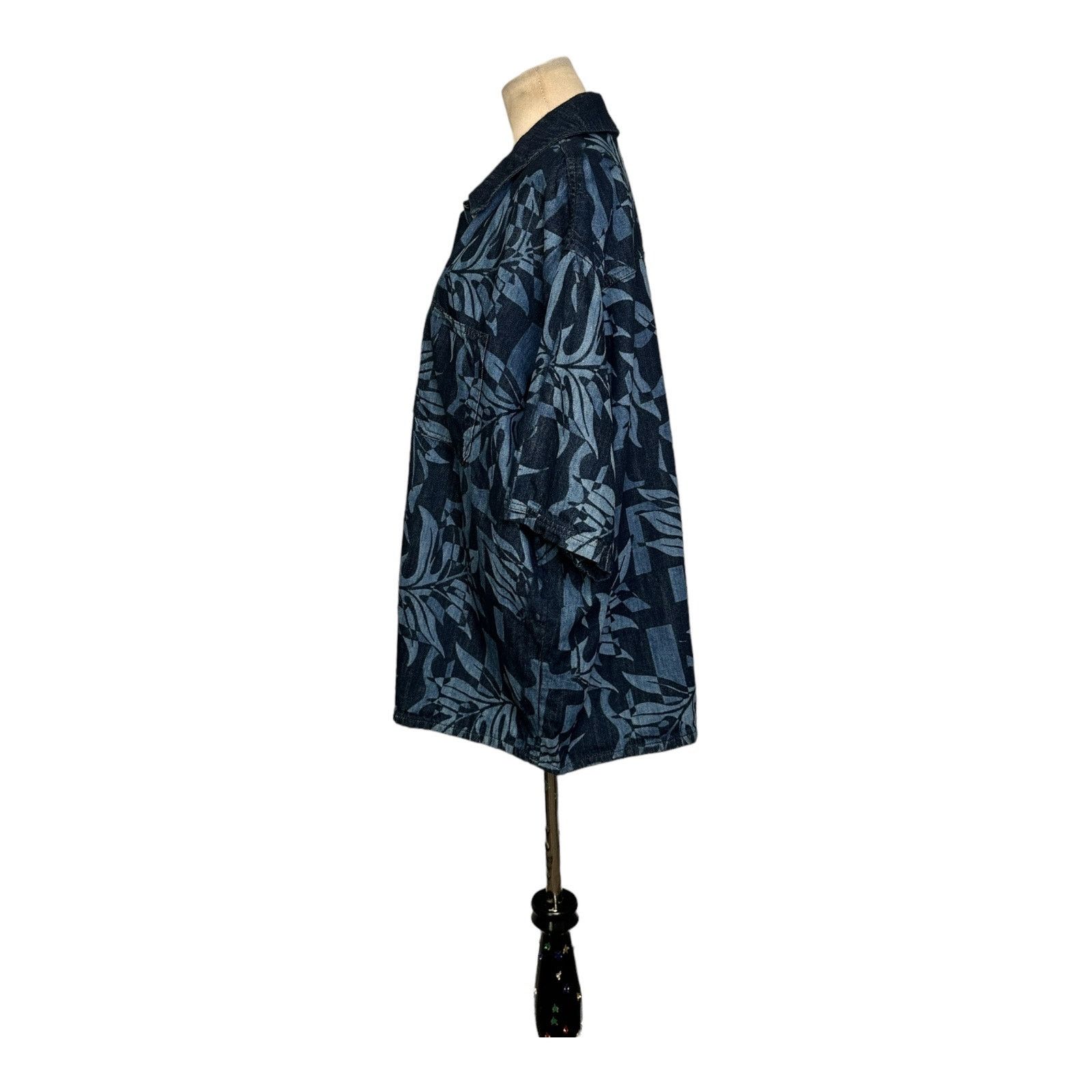 Topshop Topshop Blue Palm Laser Print Denim shirt size 10 Size L / US 10 / IT 46 - 2 Thumbnail