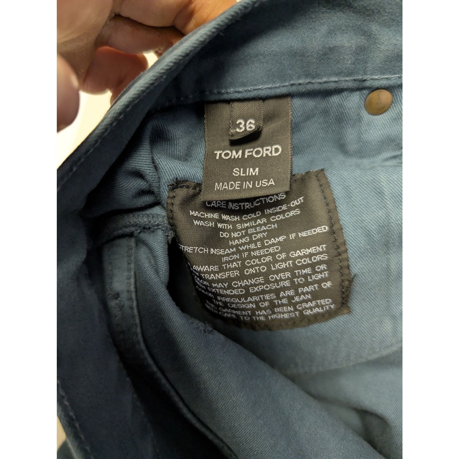 Tom Ford o1rshd1 Slim Fit Denim Jeans in Blue 31 Size US 31 - 17 Thumbnail