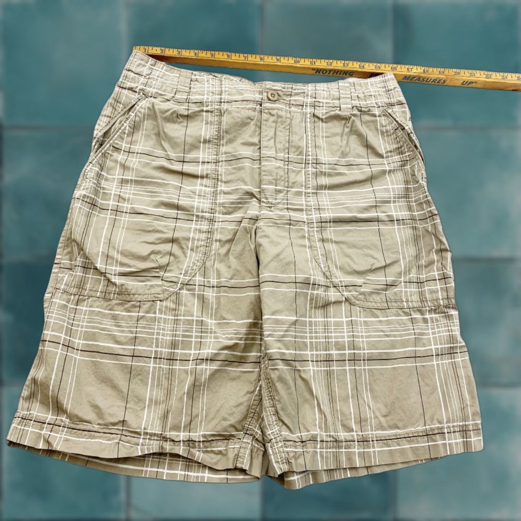 Nike Nike Chino Shorts Plaid Mens Medium Beige Lightweight Pockets M Size US 31 - 1 Thumbnail