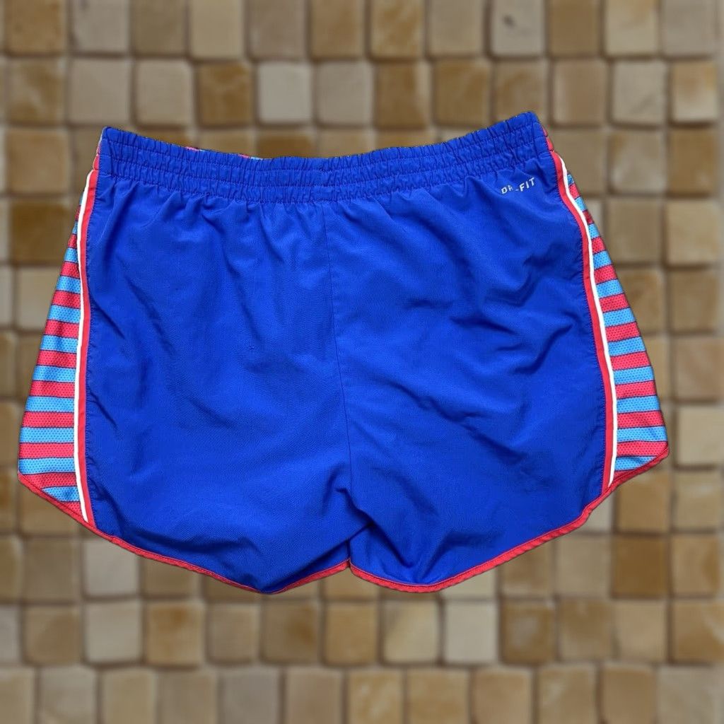 Nike Nike Women's Size Small Dri-Fit Lined Running Shorts Blue / Red Athletic Shorts 446190-419 Size 28" / US 6 / IT 42 - 1 Thumbnail