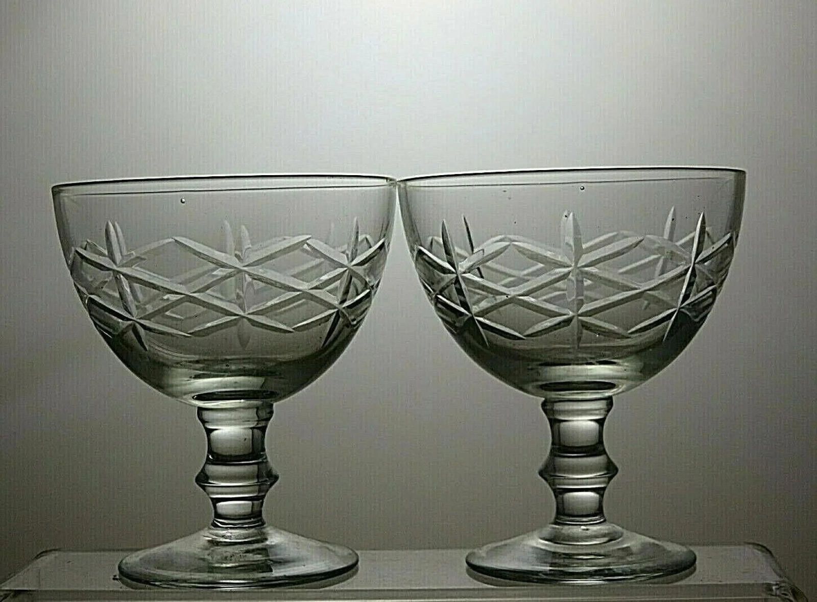 Other Vintage Crystal Cut Glass Set Of 2 Dessert Bowls 4 1/4" Size ONE SIZE - 1 Thumbnail
