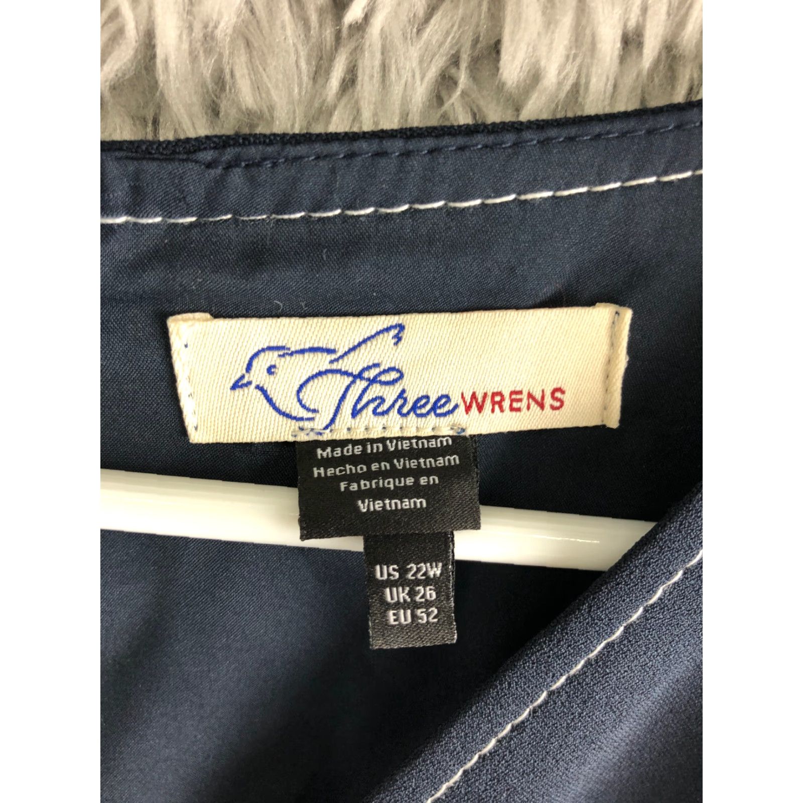 Vintage Three Wrens Womens A-Line Dress 22W Plus Size Blue V-Neck Sleeveless Belted Long chiffon Polyester Formal Party Wedding Vintage: No (if allowed) Size 3XL / US 20-22 - 4 Thumbnail