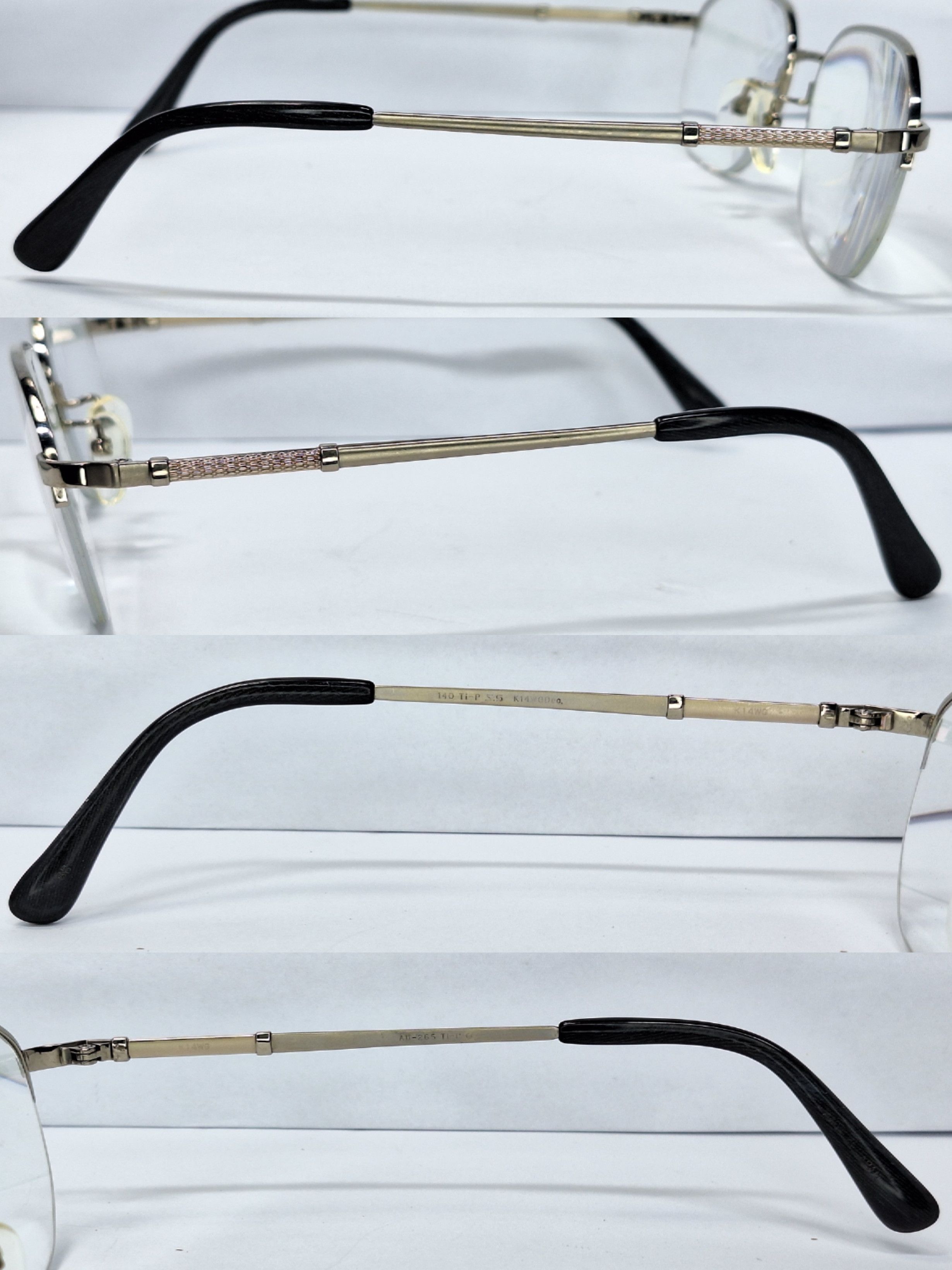 Vintage K14WG 14K White Gold Pure Titanium Glasses Japan Half-Rim Size ONE SIZE - 4 Thumbnail