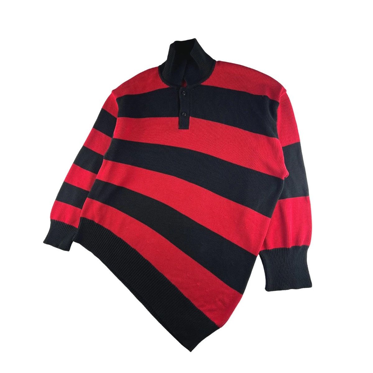 Balenciaga Balenciaga Striped Assymetric Sweater Size US XL / EU 56 / 4 - 1 Thumbnail