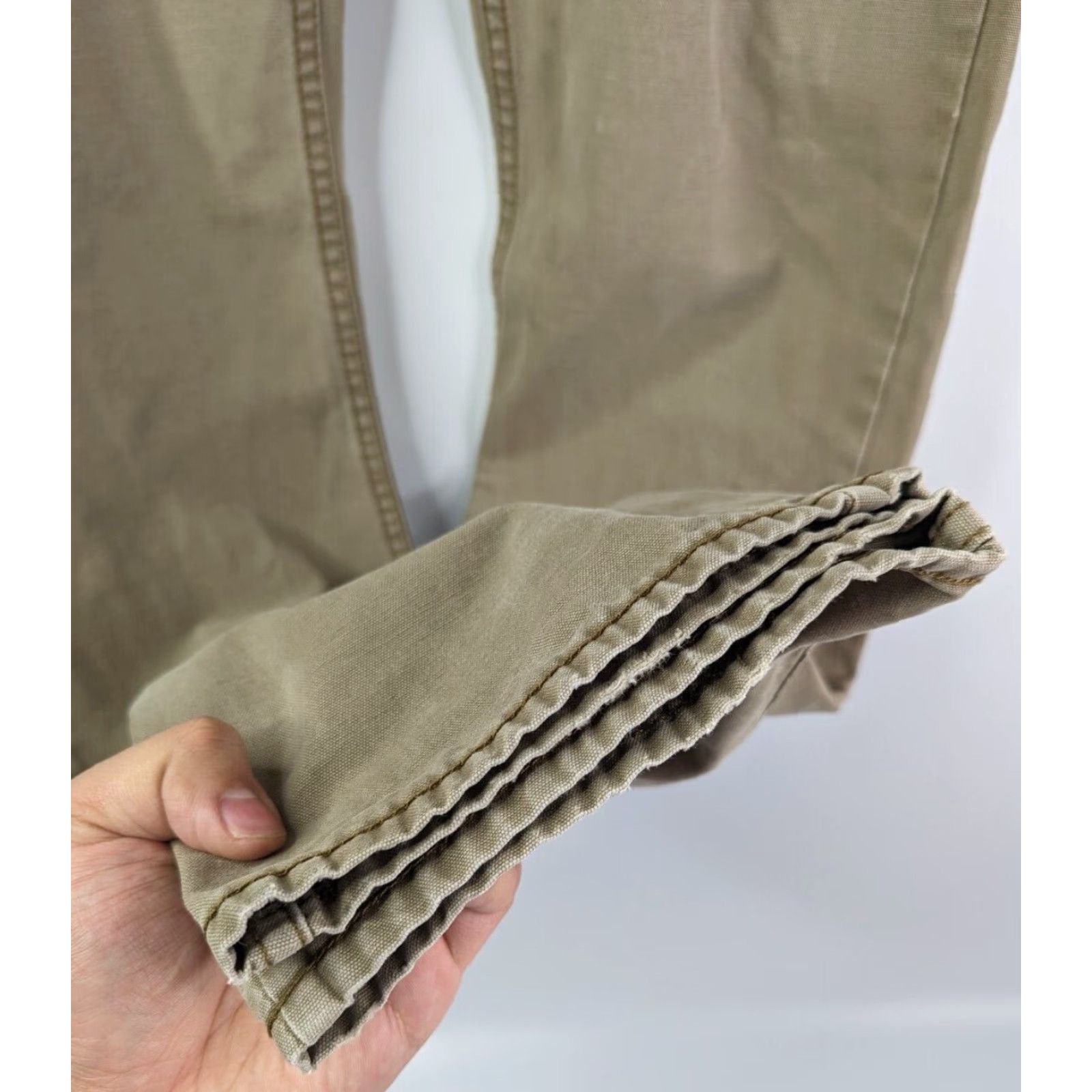 Vans VANS Pants Men 32 Khaki Beige Canvas Chino Heavyweight Straight Leg 2000s Casual Travel Workwear Size US 33 - 3 Thumbnail