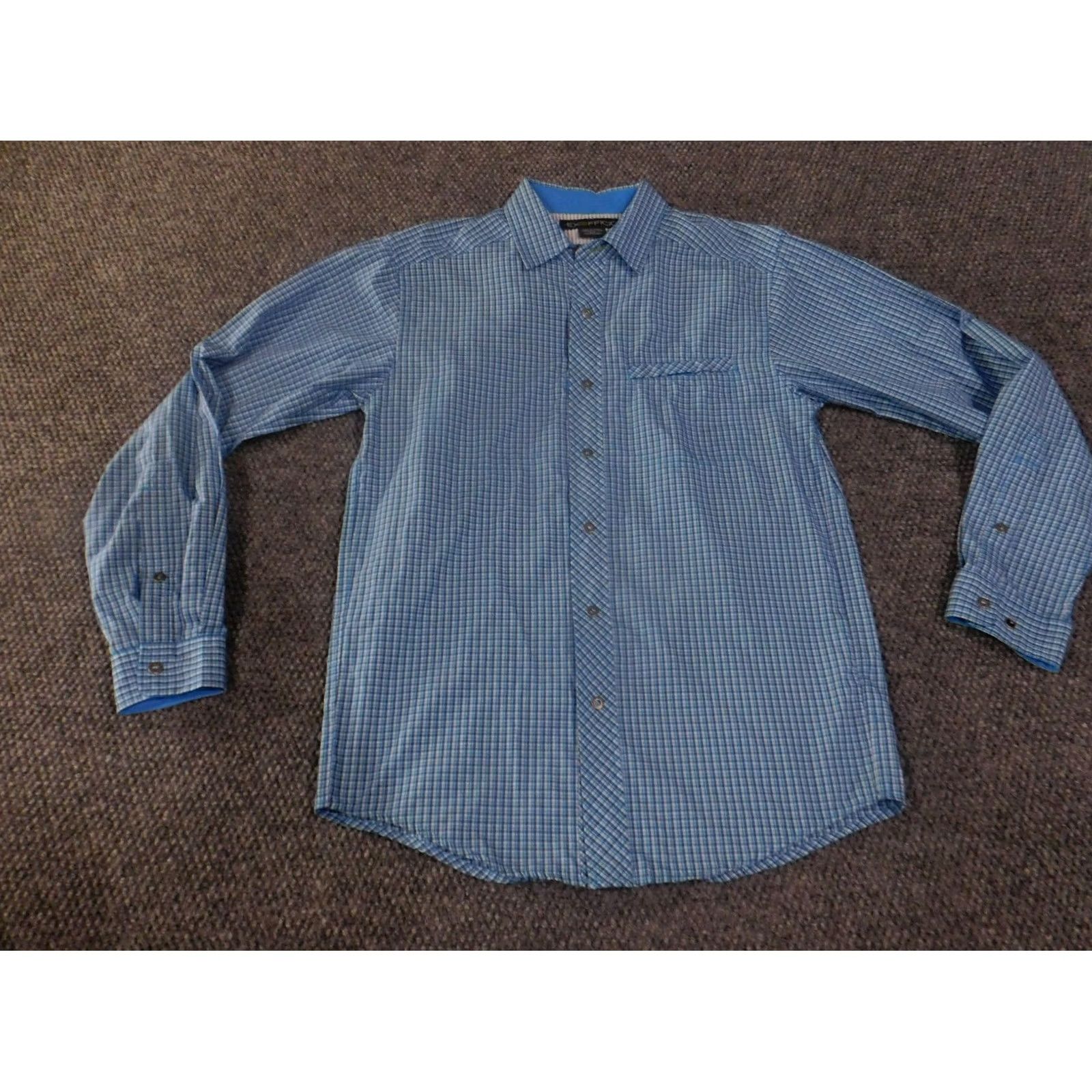 ExOfficio ExOfficio Shirt Mens Small Blue Plaid Lightweight Travel Outdoor Button-Up Long Sleeve Casual Size US S / EU 44-46 / 1 - 4 Thumbnail