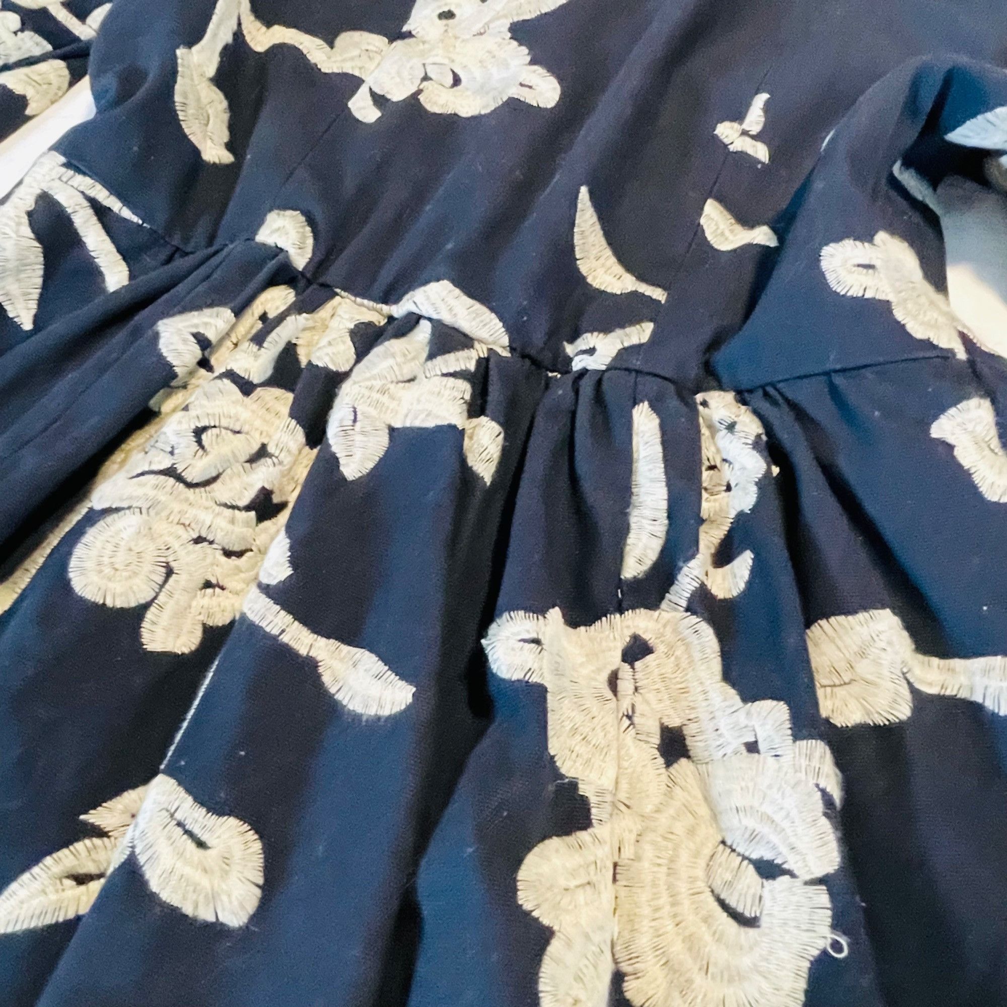 Other Freeway Floral Embroidered Baby Doll Jacket, Navy With Orang Size S / US 4 / IT 40 - 11 Thumbnail