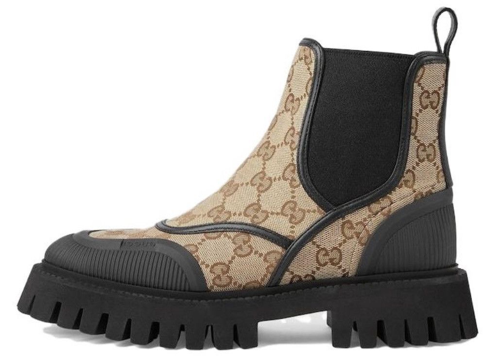 Gucci Gucci Stretch Side GG Supreme Monogram Ankle Boots Bootie Size US 9.5 / IT 39.5 - 2 Thumbnail