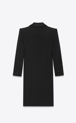 Saint Laurent Paris o1bcso1str1125 Tuxedo Dress In Grain in Black Size XS / US 0-2 / IT 36-38 - 2 Thumbnail
