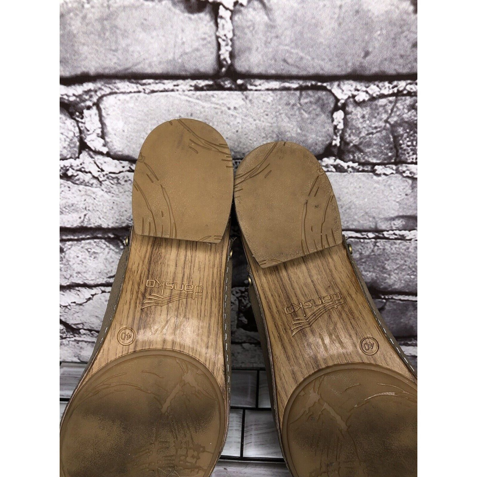 Other Dansko Maci Taupe Textured Beige Tan Leather Heel Sandals Wo Size US 9.5 / IT 39.5 - 7 Thumbnail