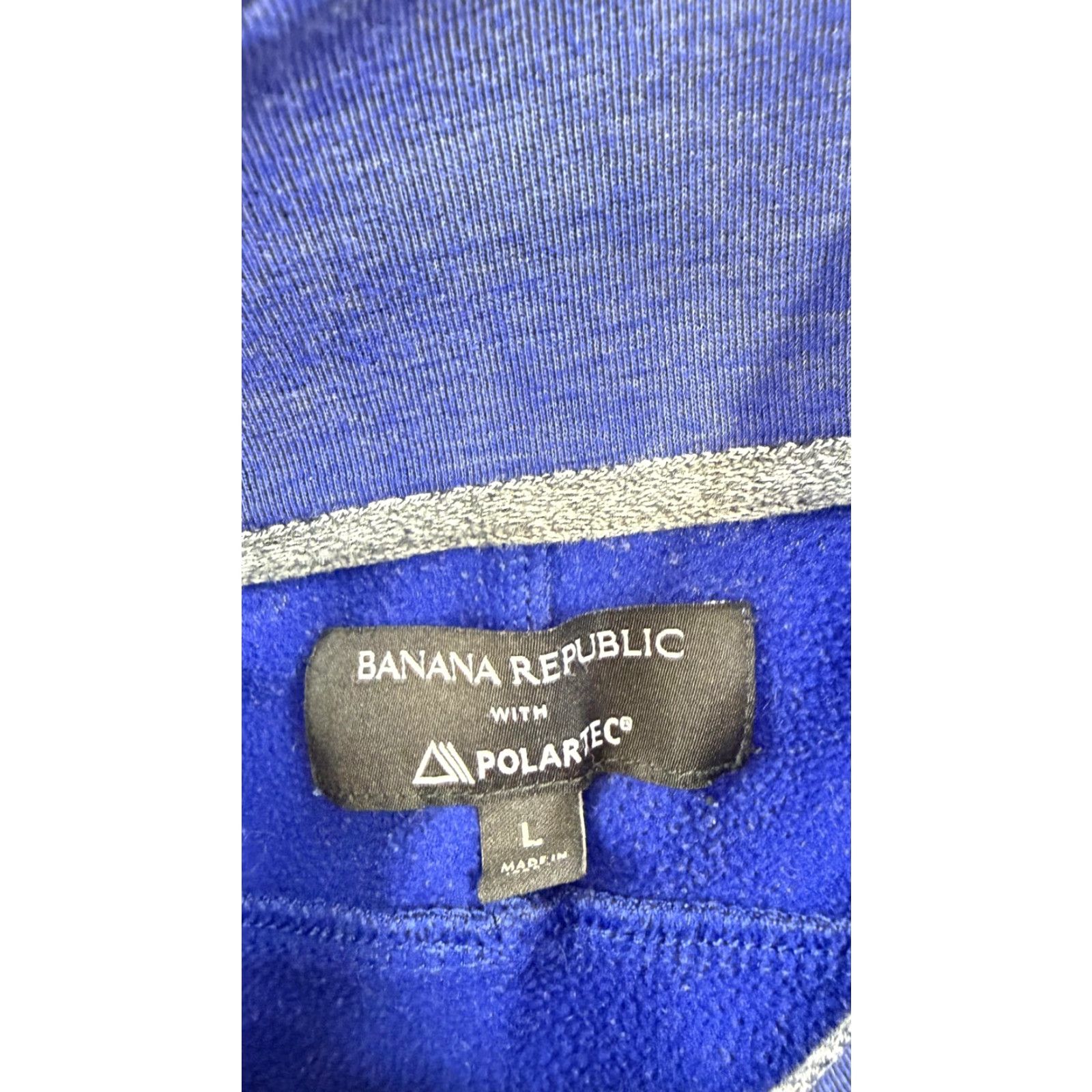 Banana Republic Banana Republic Polartec Pullover Mens Large Blue Long Sleeve 1/4 Zip Thermal Raglan Sleeve Mock Neck Casual Shirt Size US L / EU 52-54 / 3 - 3 Thumbnail