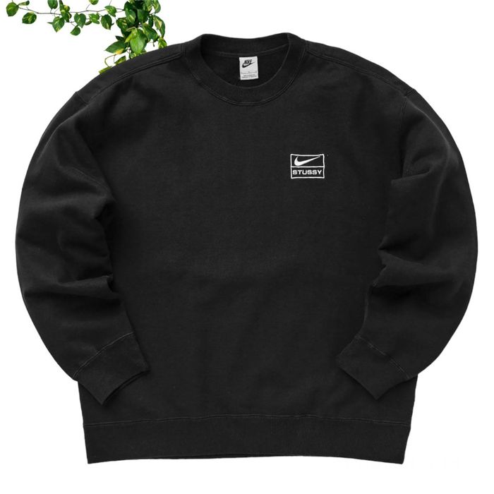 Nike Nike x Stussy Wash Crew Fleece Black (SS23) | Grailed