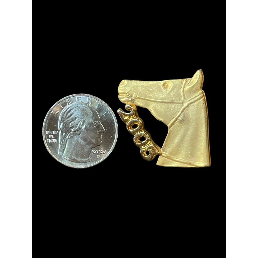 Jewelry × Vintage 2005 Gold Tone Horse Head Brooch Pin Size ONE SIZE - 3 Thumbnail
