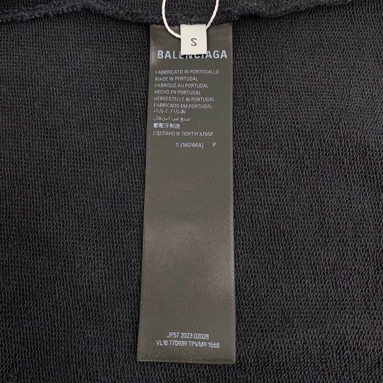 Balenciaga Balenciaga Black monogrammed cotton hooded zip-up long-sle Size US S / EU 44-46 / 1 - 6 Thumbnail